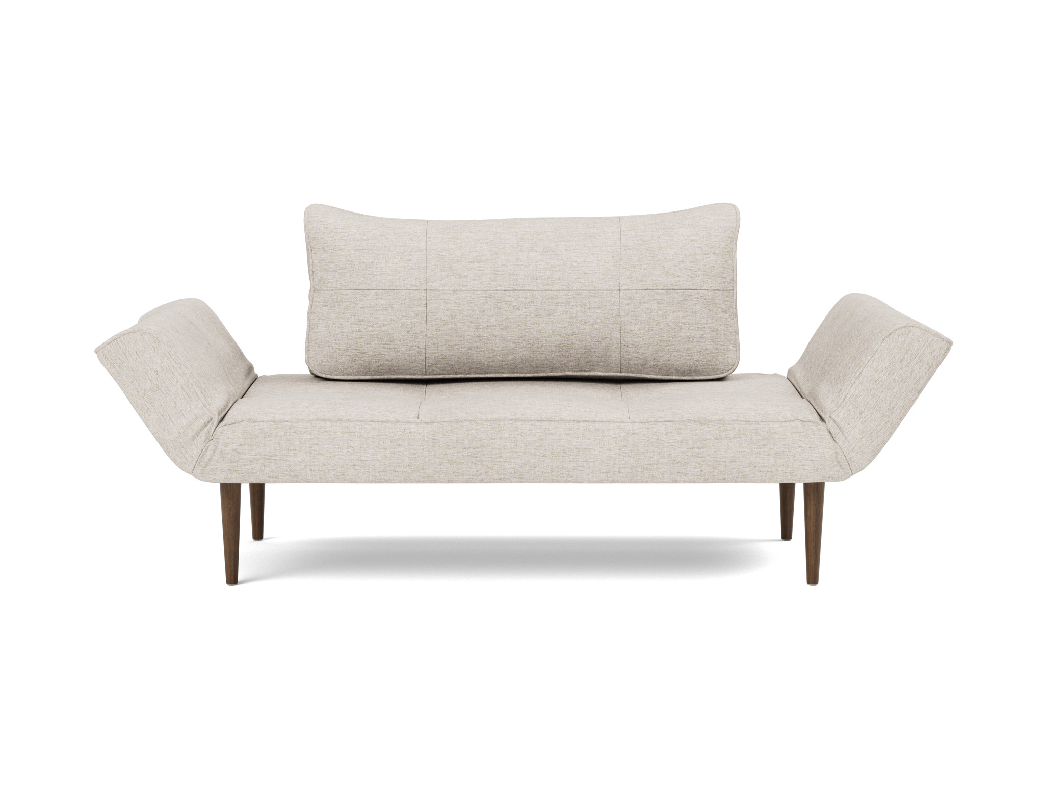Tagesbett Zeal Chenille Yuveno 470-Natural Beine Styletto Eiche dunkel