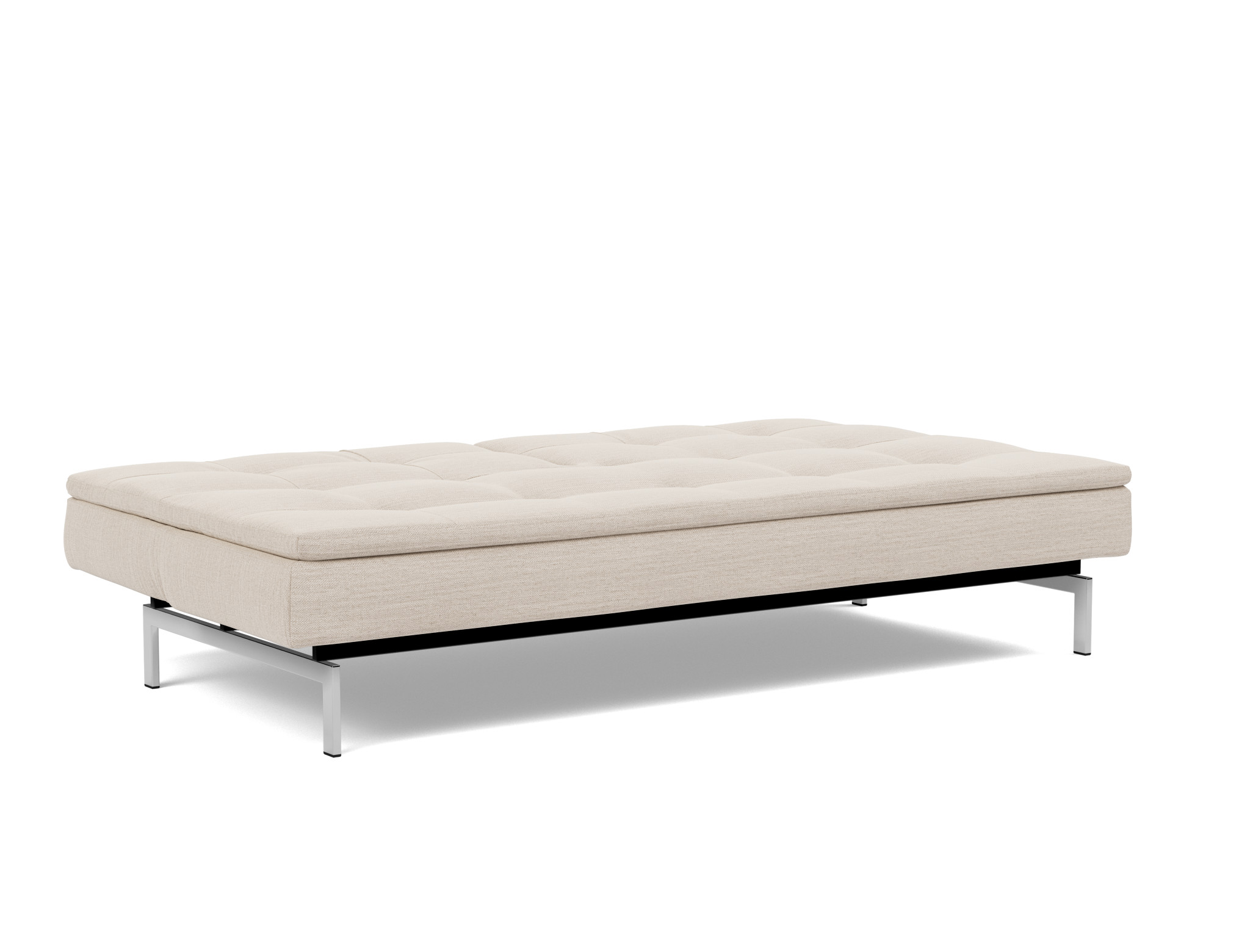 Schlafsofa Dublexo Webstoff Blida 612-Sand-Grey Beine Chrom