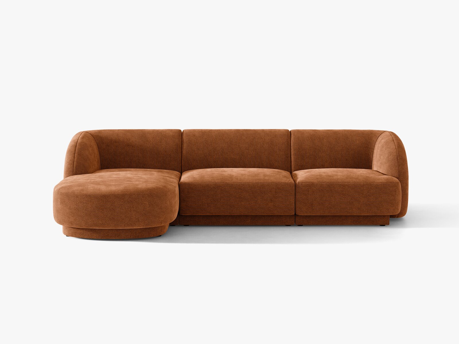 Micadoni Ecksofa Miley 4-Sitzer Links Chenille Eden Ziegel