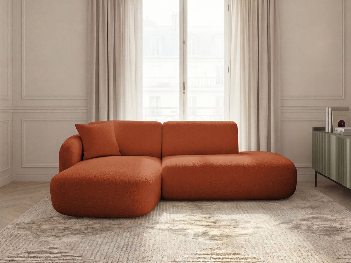Bobochic Anda Ecksofa 241 × 163 cm Chenille Orange Ecke links