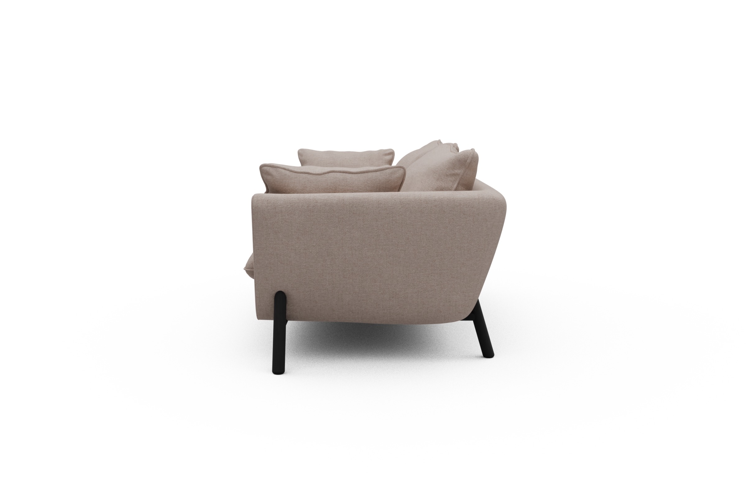 Sofa Emil PREMIUM 2-Sitzer Beinfarbe Eiche Schwarz Weda-Sand