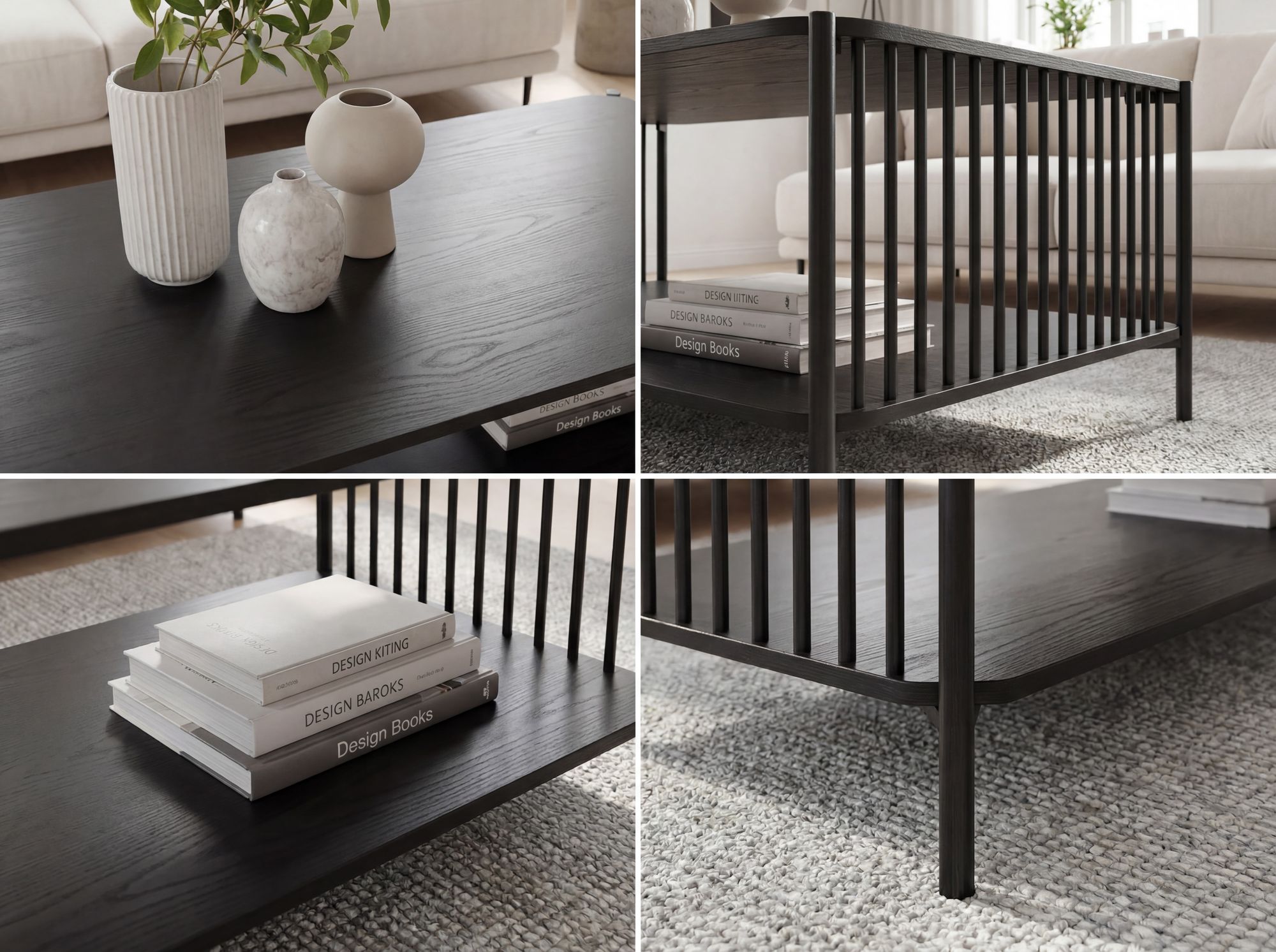 Couchtisch Spillum Eiche Schwarz 110 × 60 × 42 cm