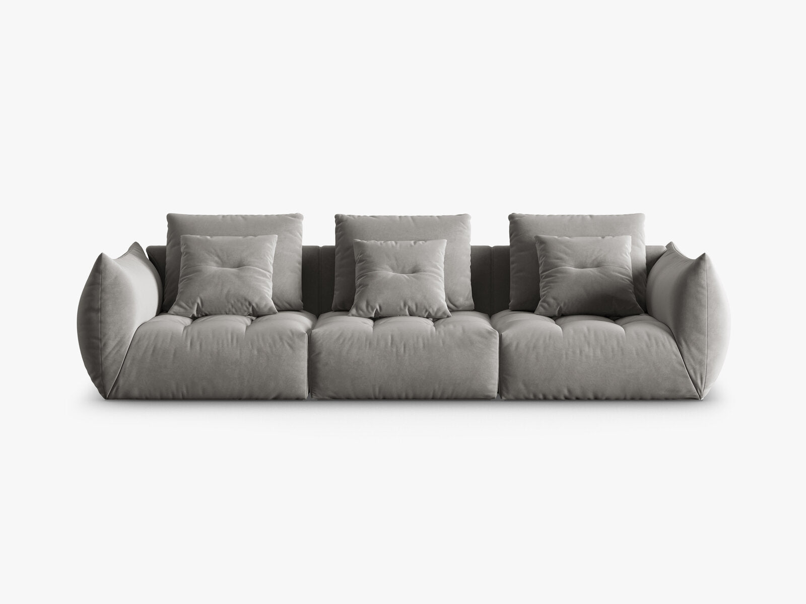 Micadoni Sofa Bloom 4-Sitzer Samt Grau