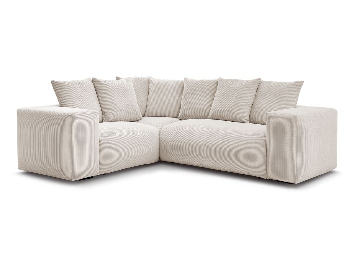 Bobochic Voltaire Ecksofa 268 × 214 cm Cordsamt Beige Ecke links