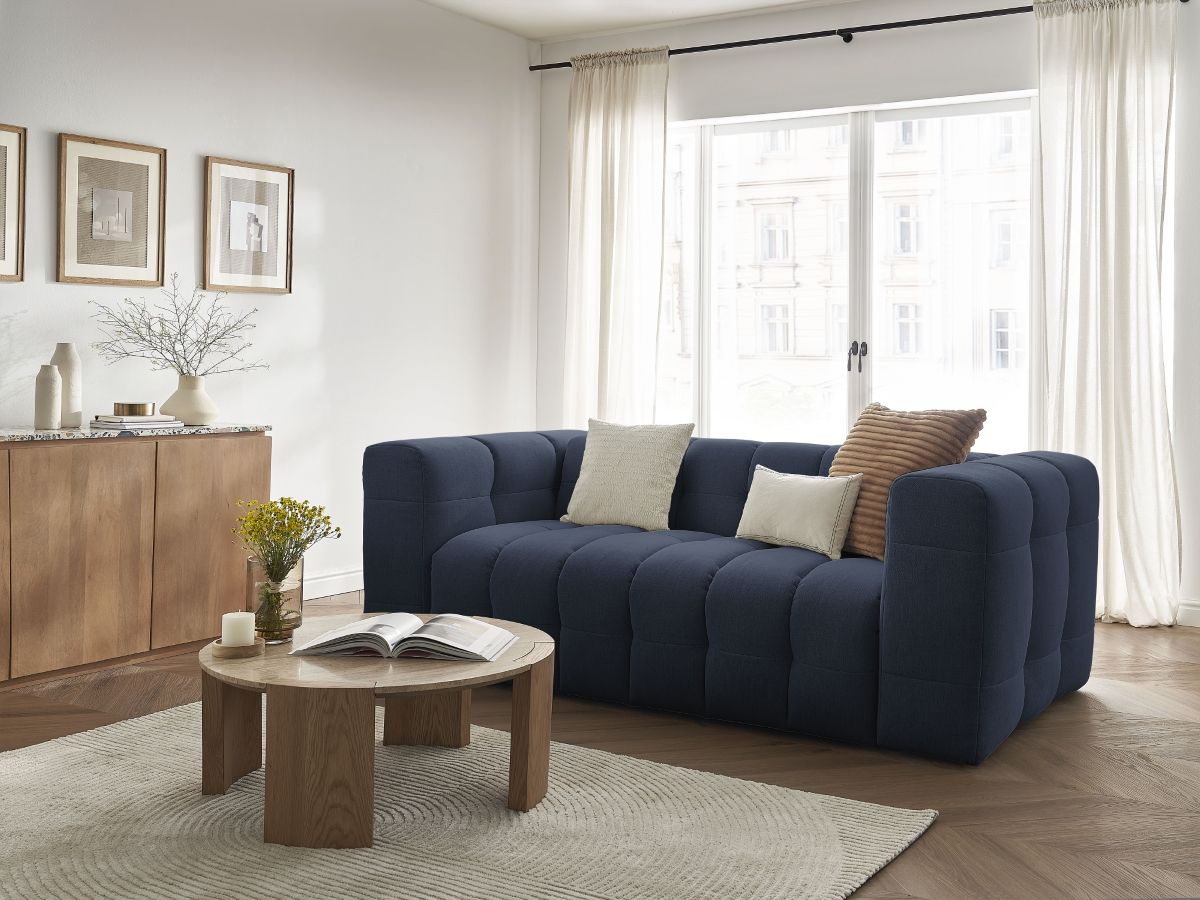 Bobochic Cloud Schlafsofa 3-Sitzer Stoff Dunkelblau