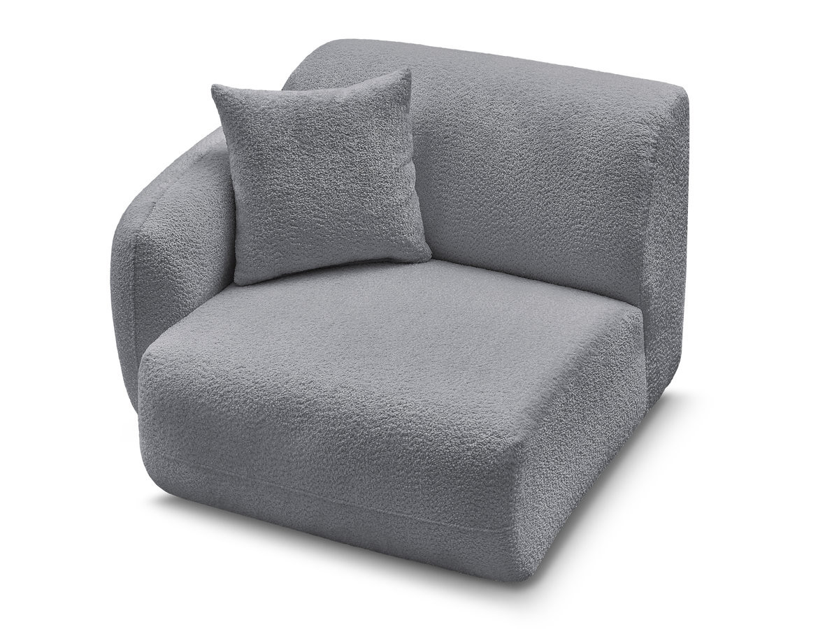 Bobochic Anda Sofamodul 1-Sitzer 104 × 103 cm Chenille Grau Ecke links