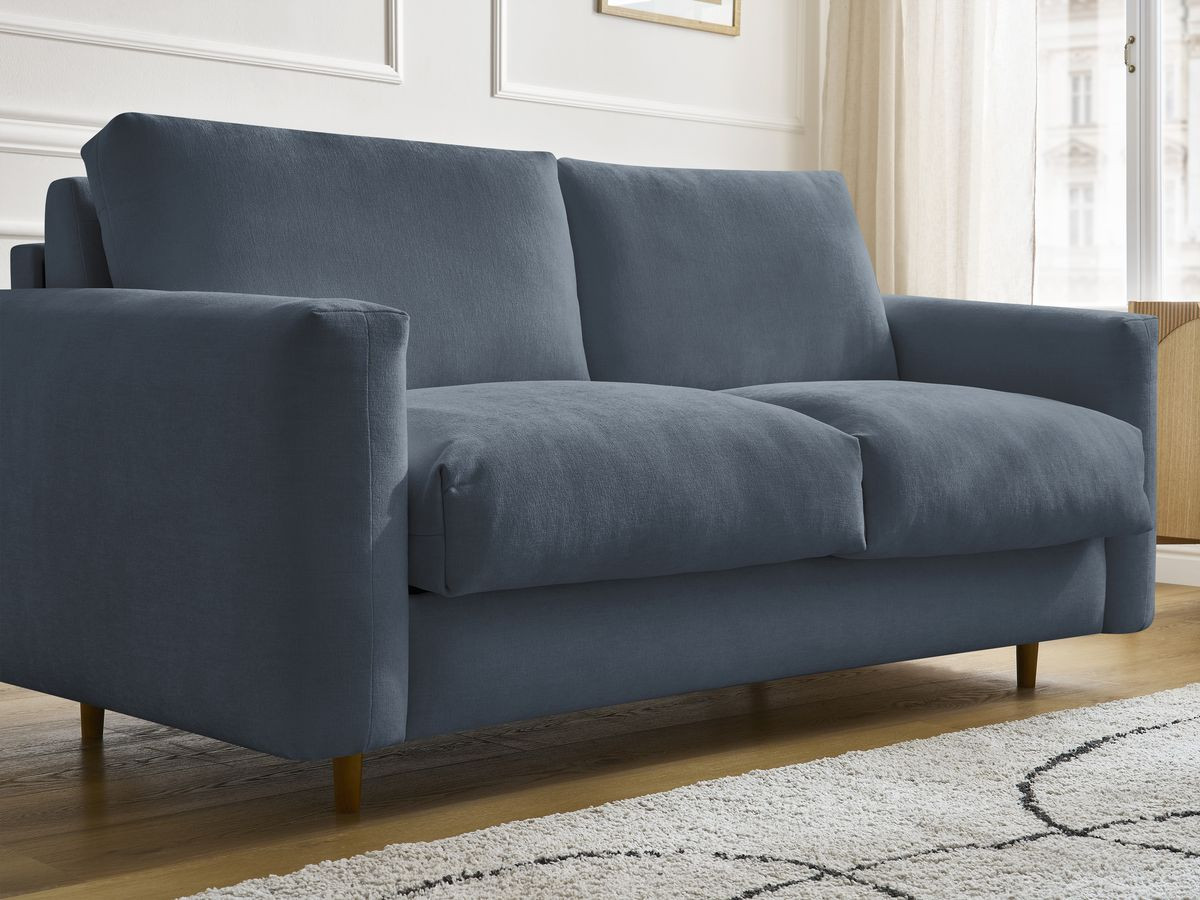 Bobochic Cocoone Schlafsofa 3-Sitzer Stoff Dunkelblau, Liegefläche 160 × 200 cm