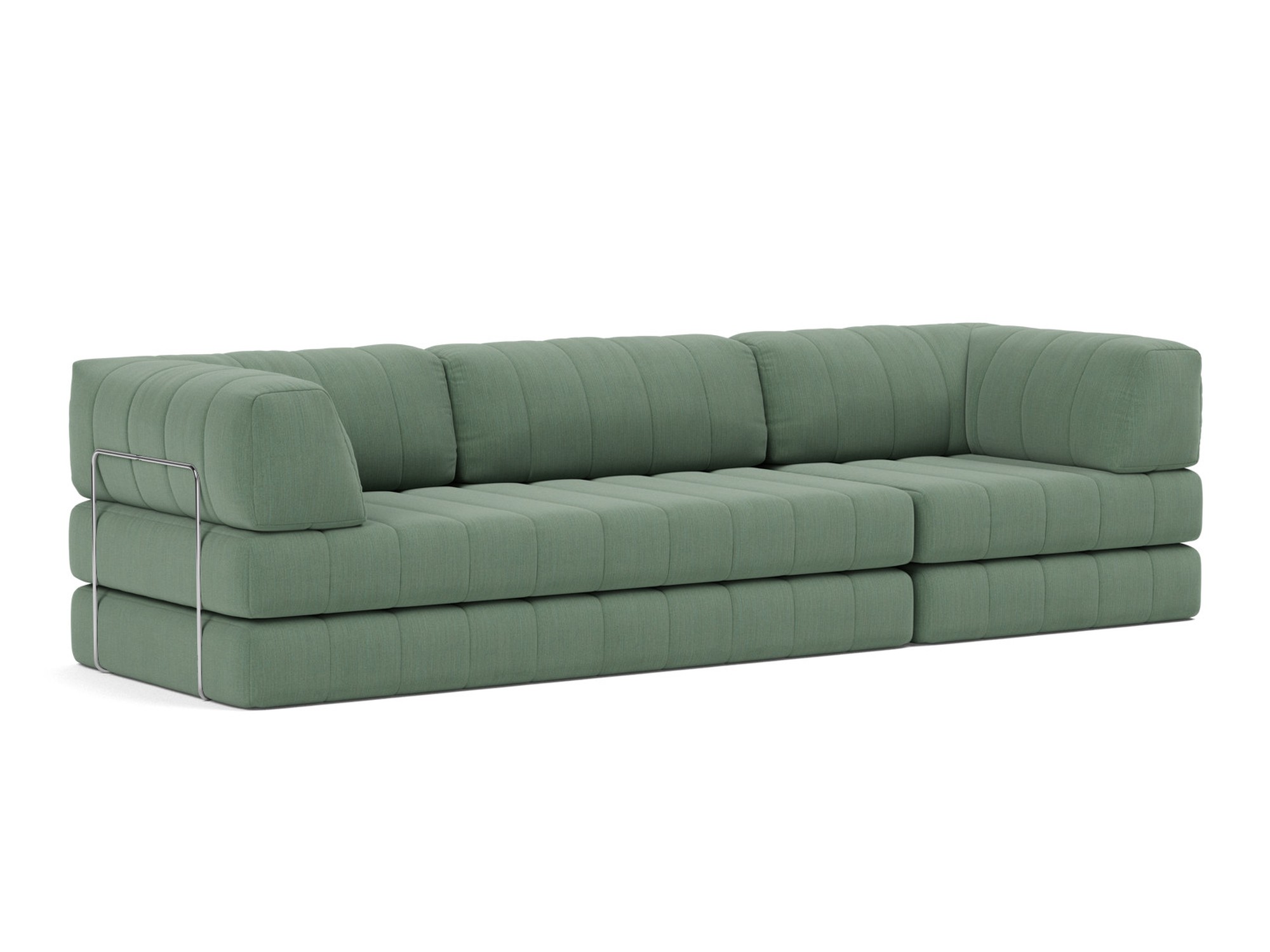 Schlafsofa CozyPad Grand mit Armlehnen Flachgewebe Elegance 518-Green