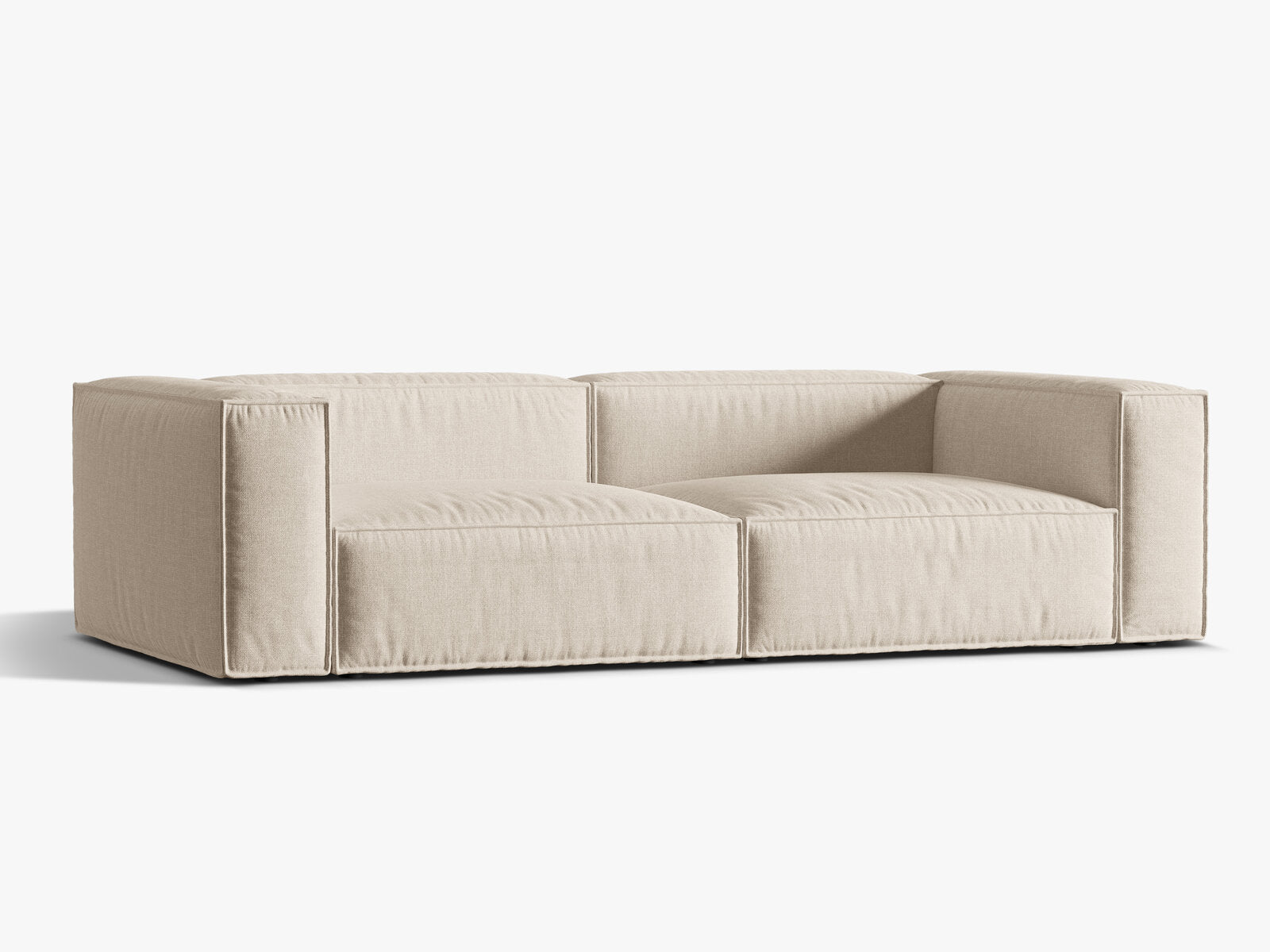 Micadoni Sofa Nuria 5-Sitzer Strukturierter Stoff Beige