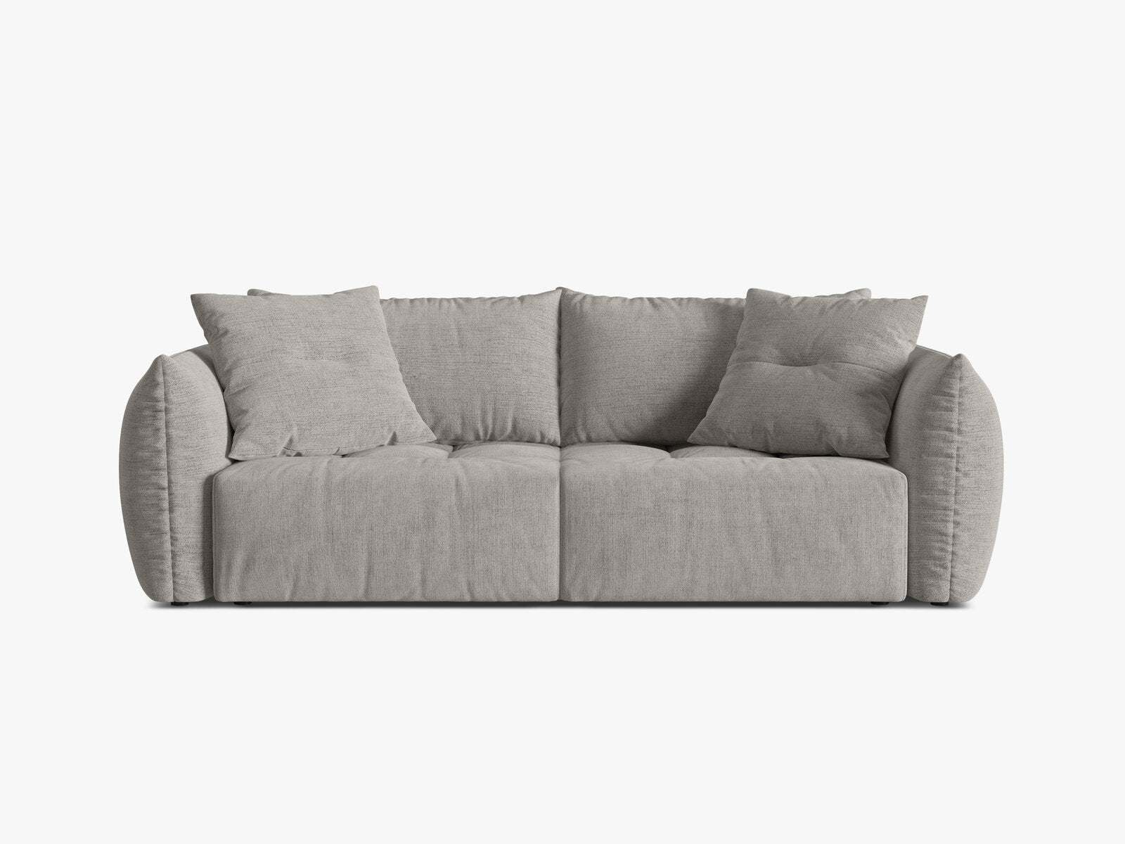 Micadoni Bloom Schlafsofa 3-Sitzer mit Bettkasten Strukturierter Stoff Wind Hellgrau