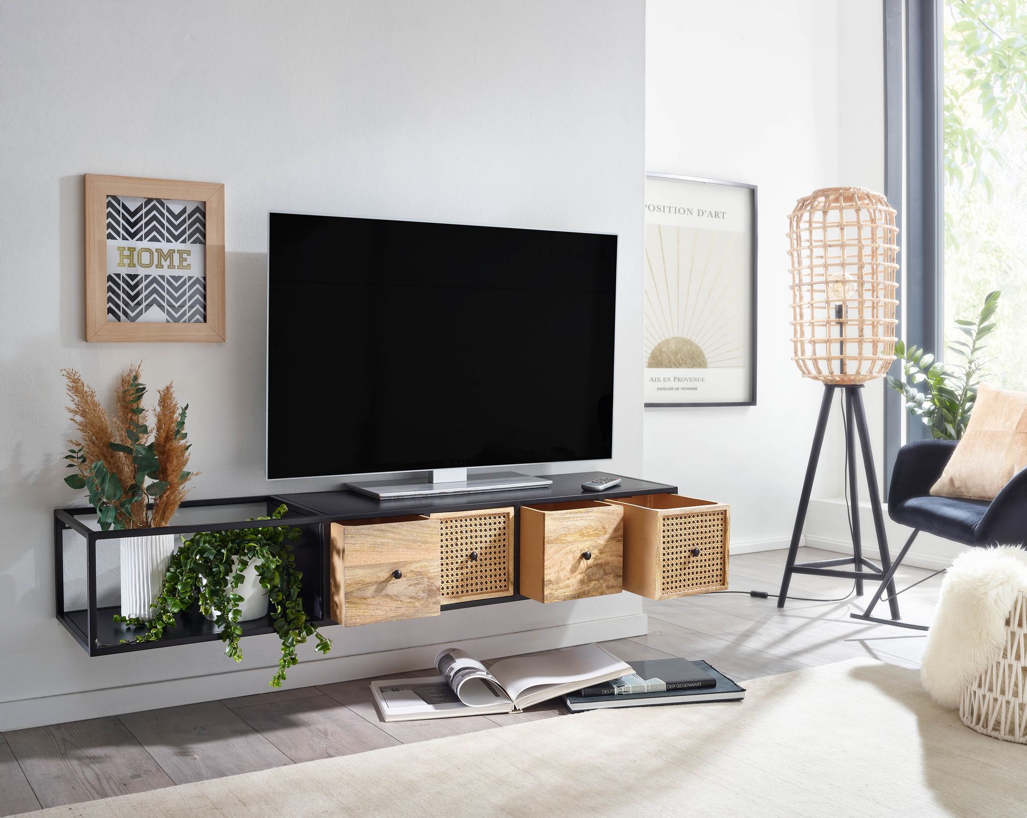 TV-Board Sigluvik Schwarz 150 × 35 × 25 cm