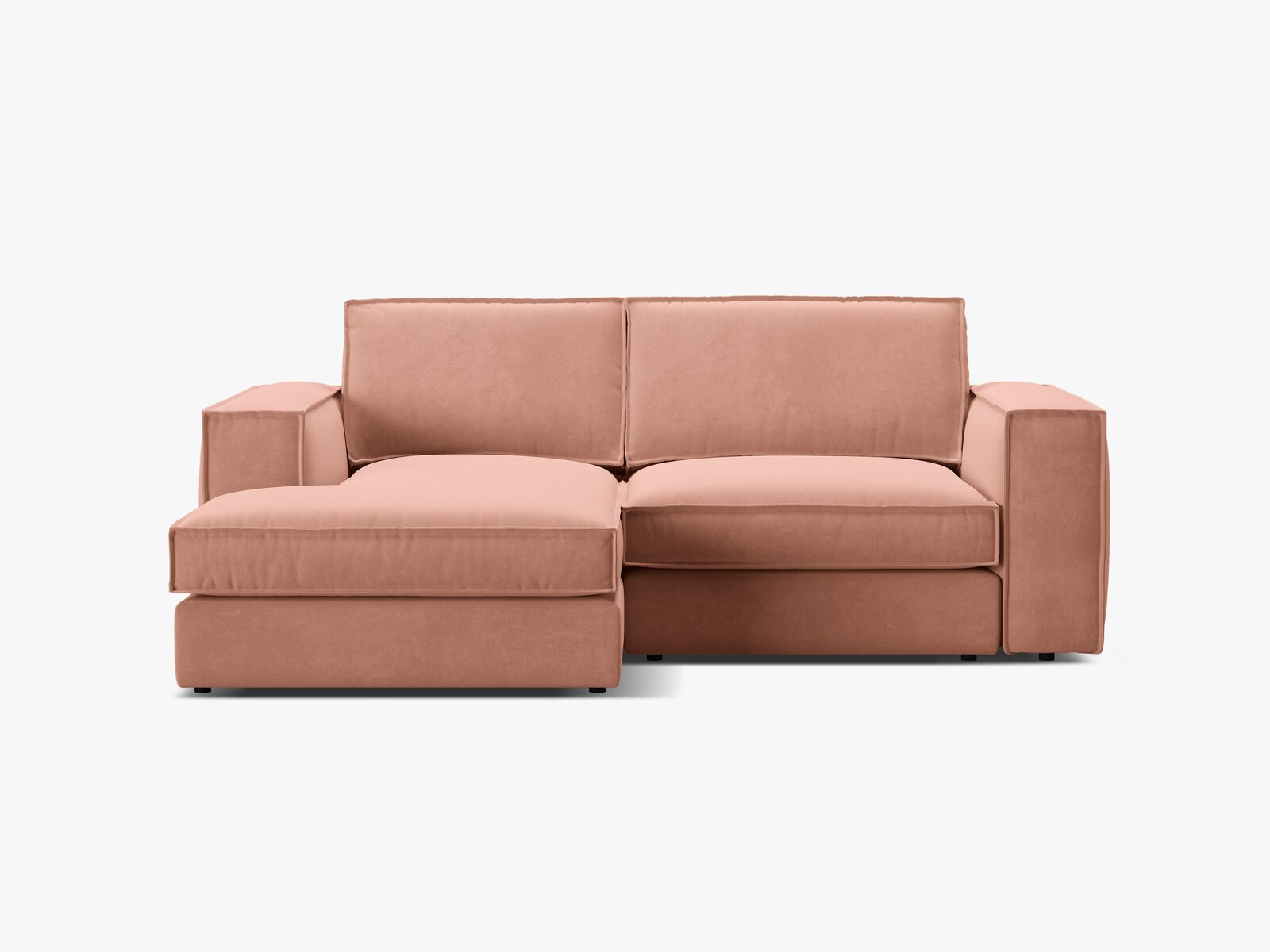 Micadoni modulares Ecksofa Pola 2-Sitzer kleine Version Links Samt Salvador Rosa