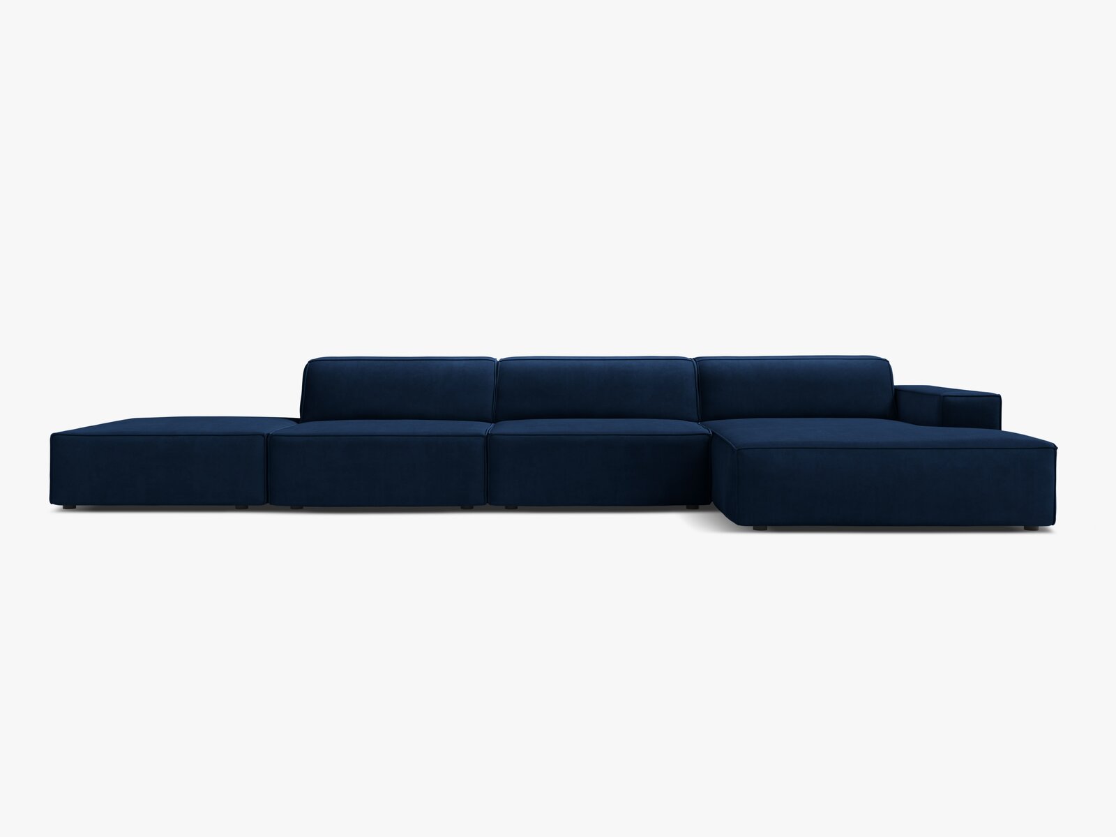 Micadoni Ecksofa Jodie 5-Sitzer Rechts Samt Bluvel Königsblau