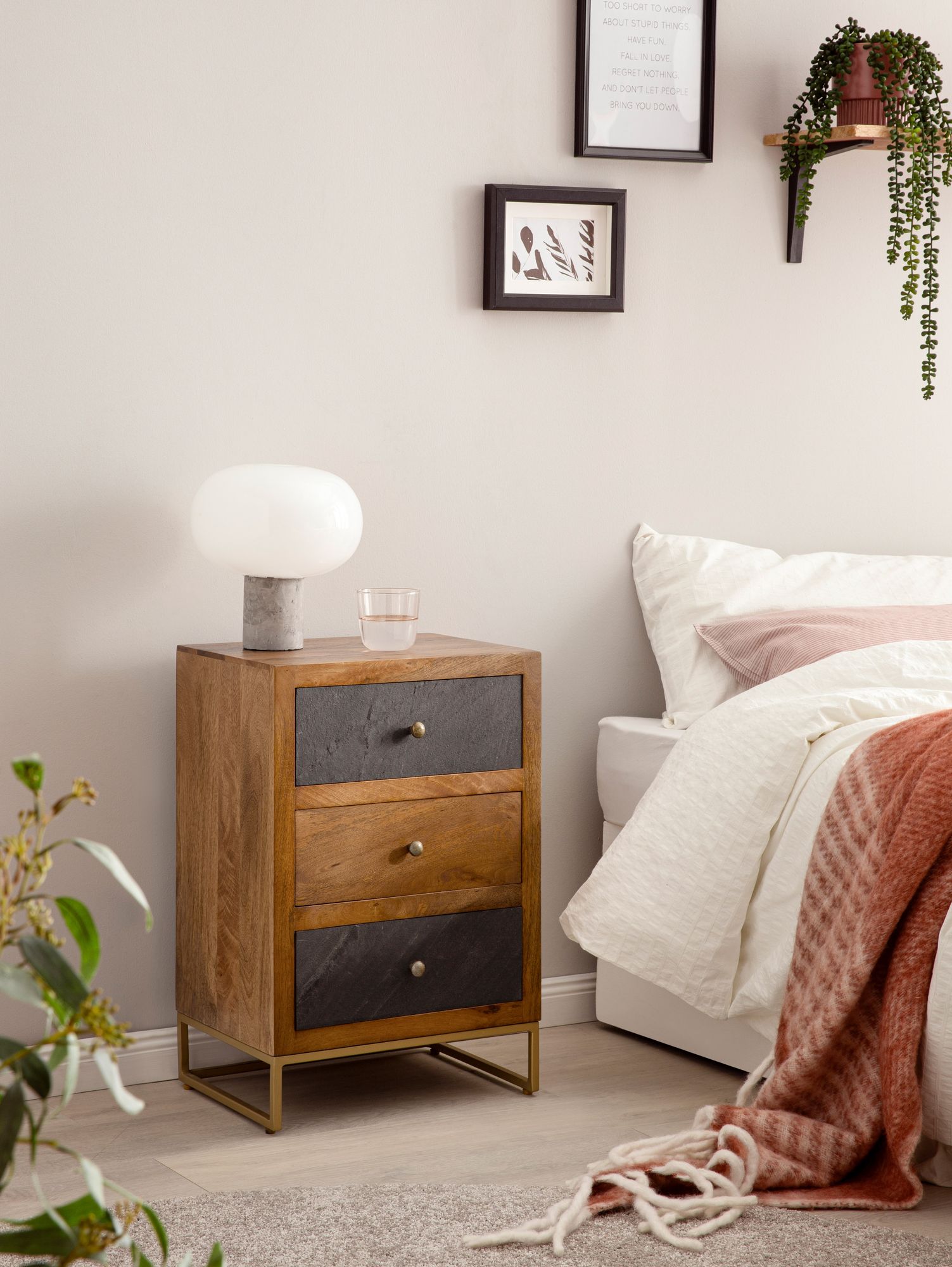 Nachttisch Blomvag Massivholz Braun 40 × 30 × 60 cm