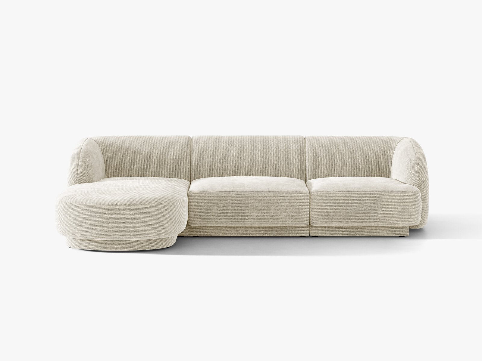 Micadoni Ecksofa Miley 4-Sitzer Chenille Eden Helles Beige Links