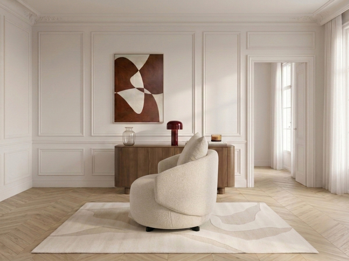 Bobochic Lexie Sessel Melange-Stoff Beige