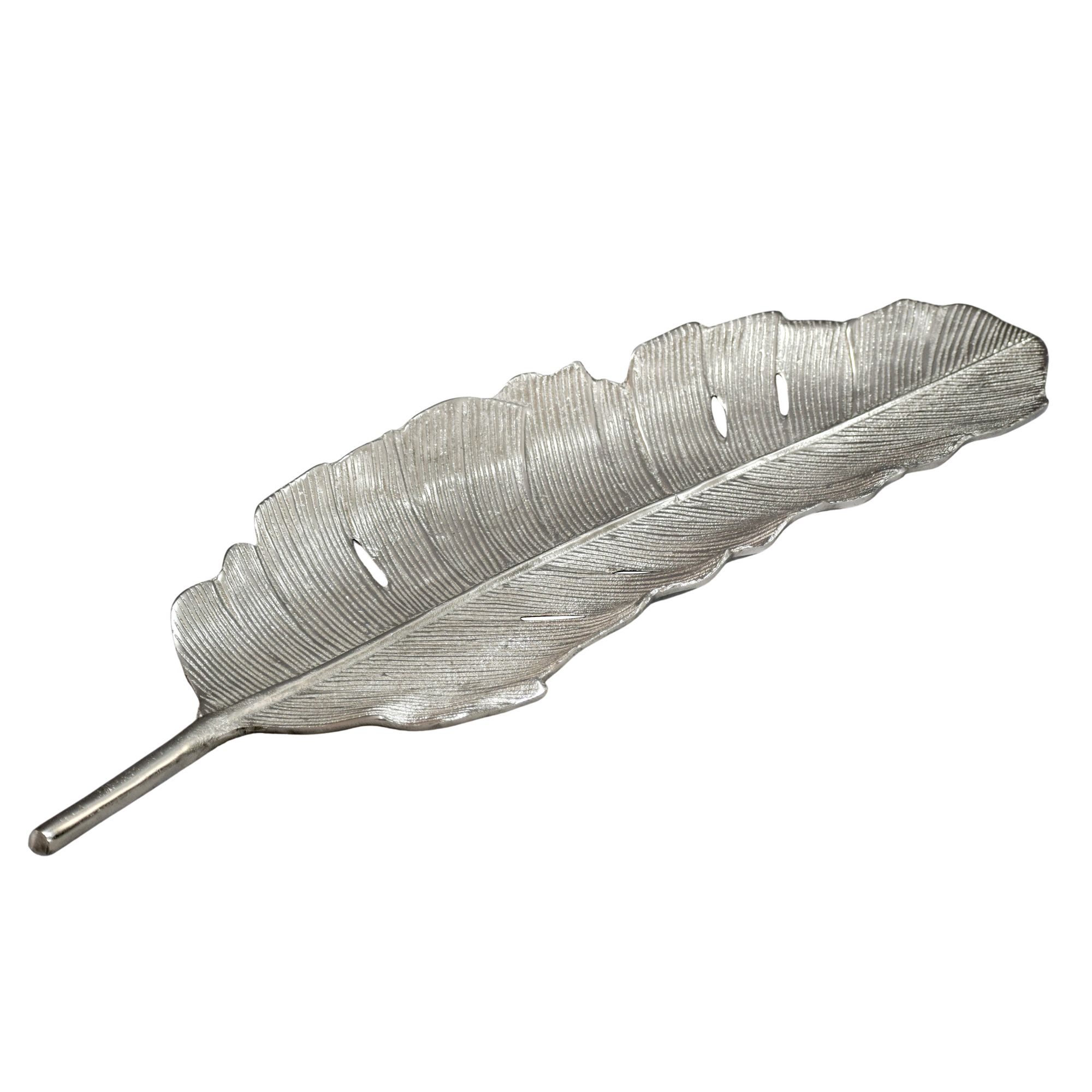 Dekoschale Rennebu Aluminium Silber 60 × 18 × 4 cm