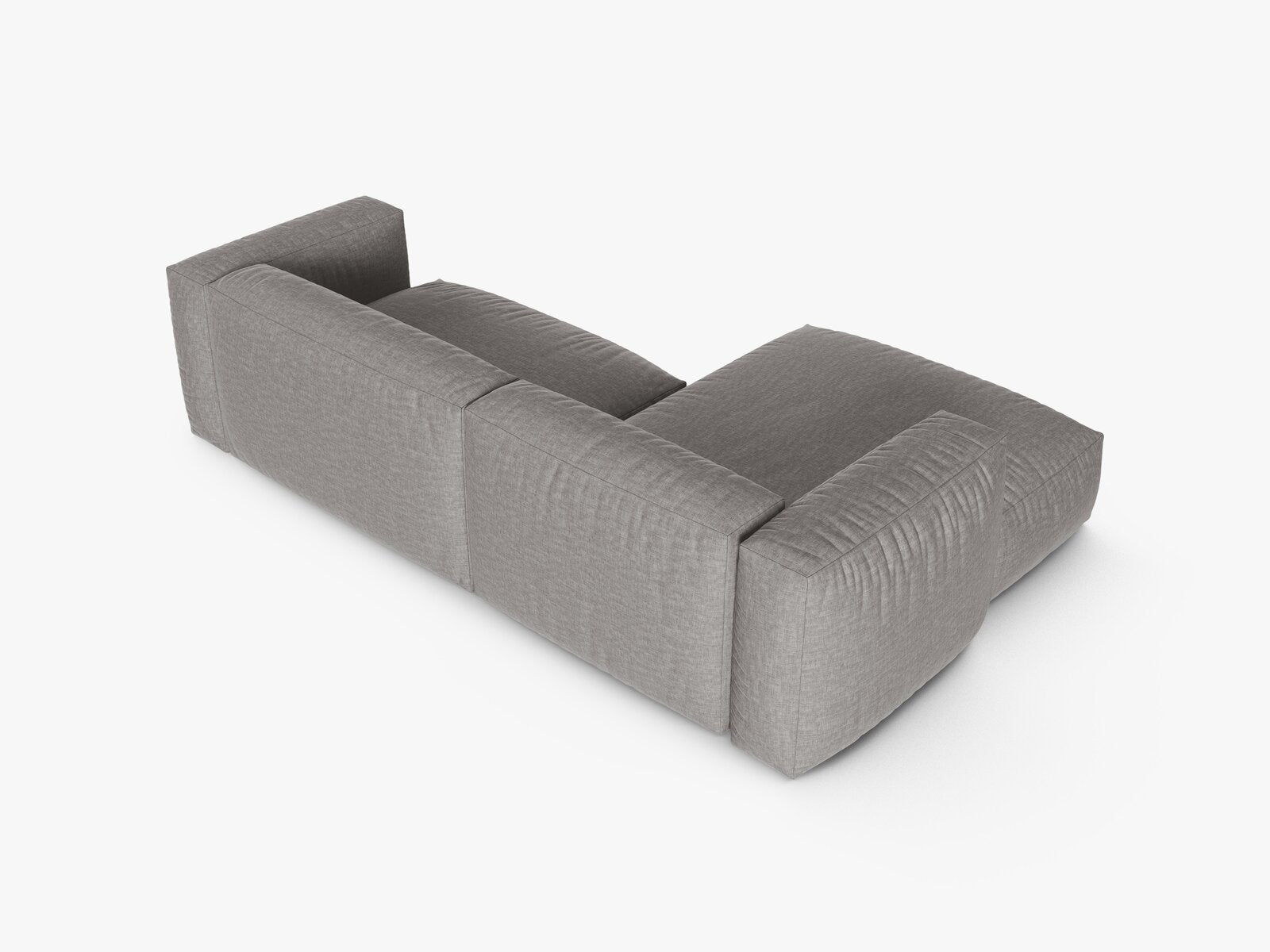 Micadoni Ecksofa Martina 2-Sitzer 90cm Sitztiefe Links Strukturierter Stoff Boston Hellgrau
