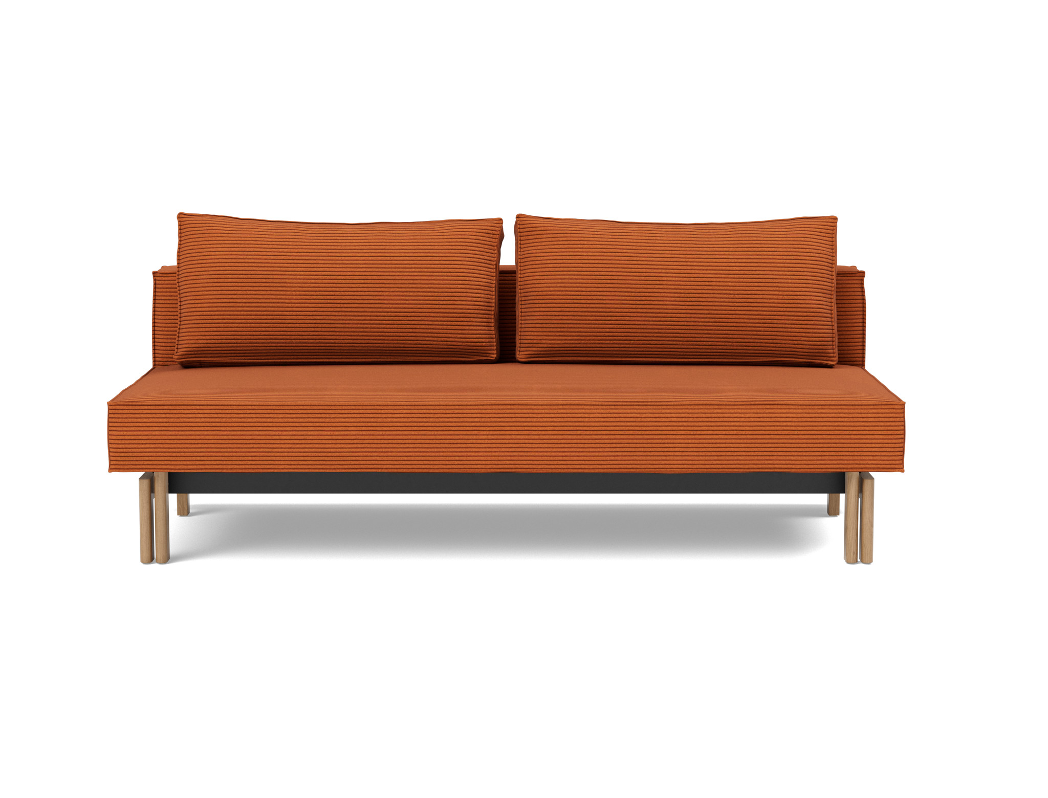 Schlafsofa Sly Kord Corduroy 595-Burnt-Orange Beine Eiche