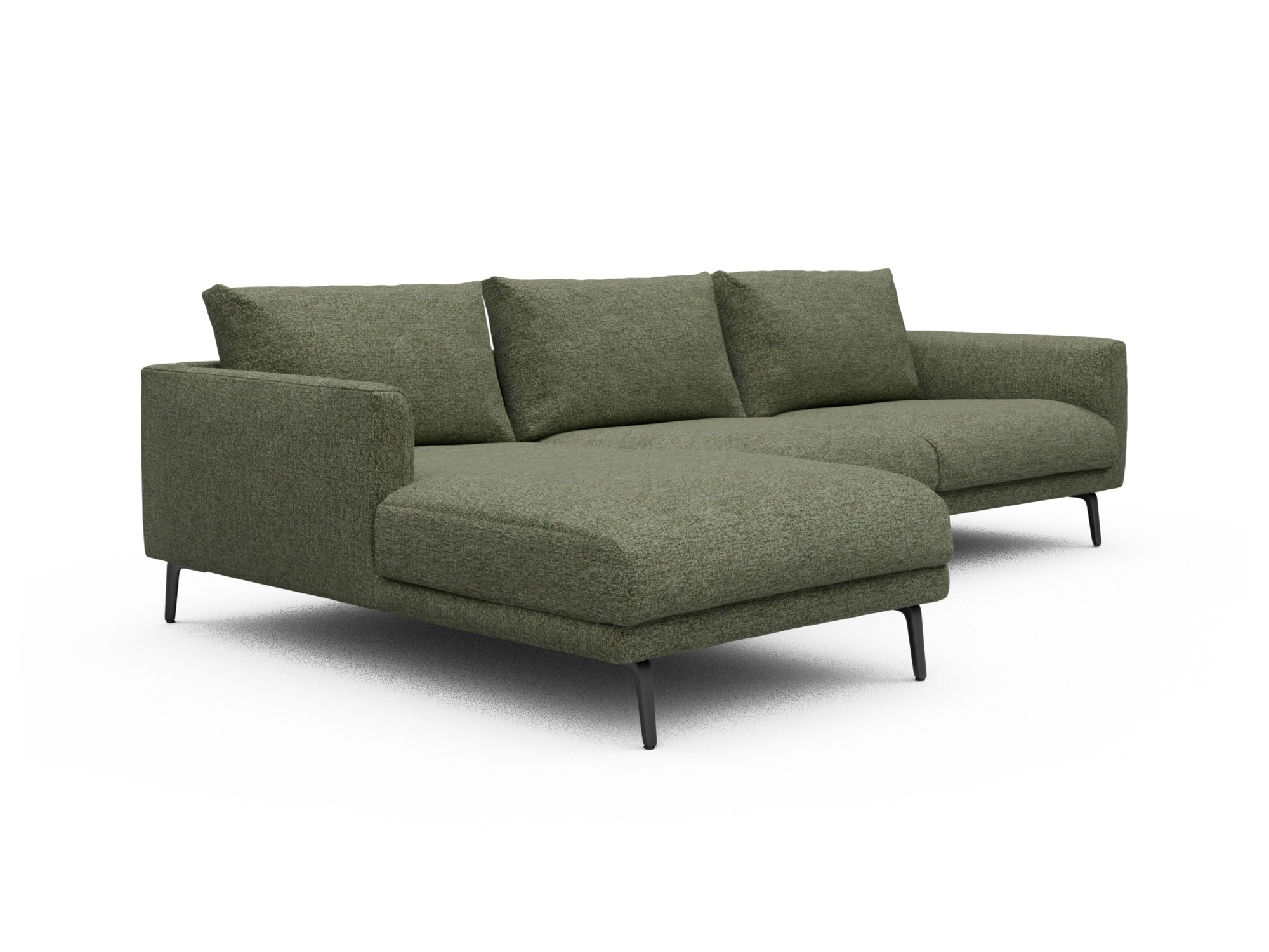 Skandi Home Ecksofa Karl Chaiselongue links mit 2,5-Sitzer Carreno-Vivid-Green moebelfaktor