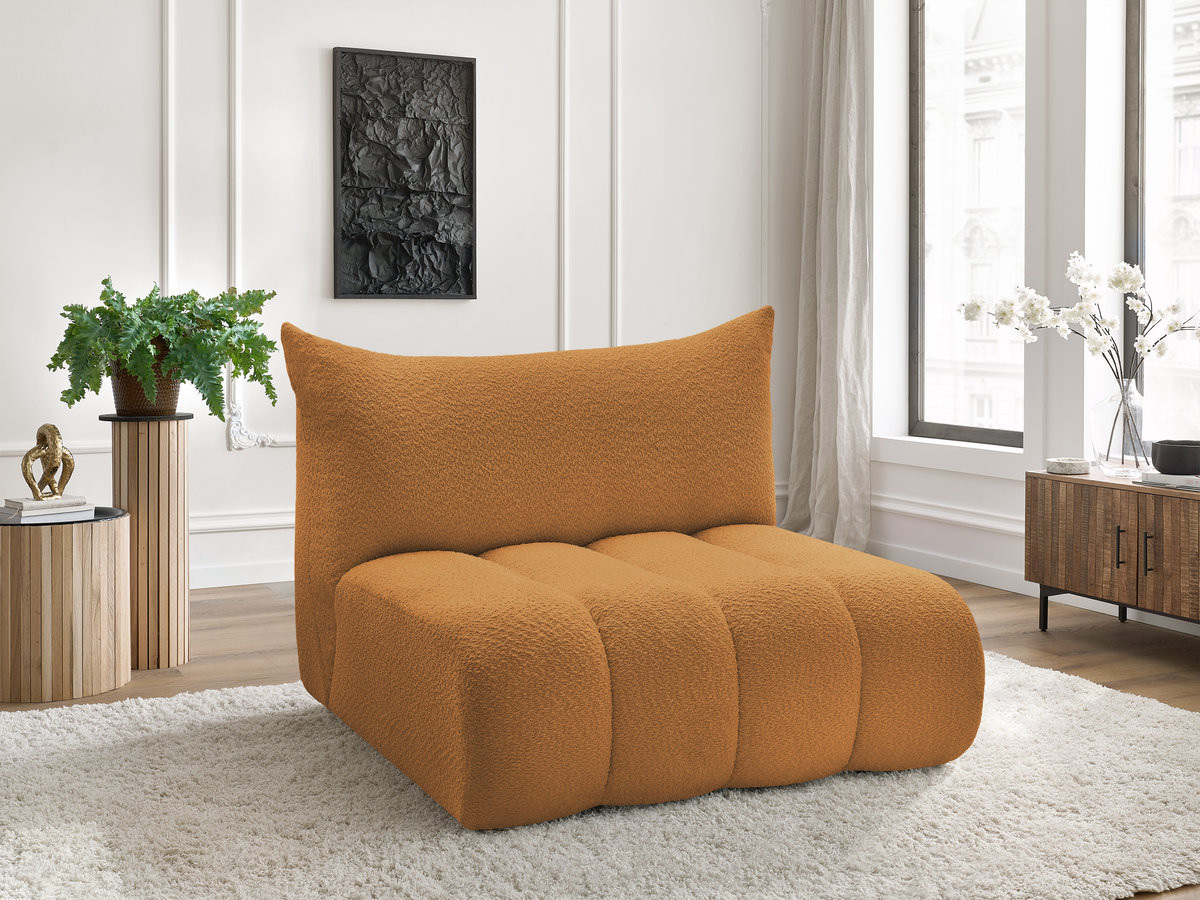 Bobochic Azra Sofamodul 2-Sitzer 120 × 112 cm Bouclé-Stoff Gelb