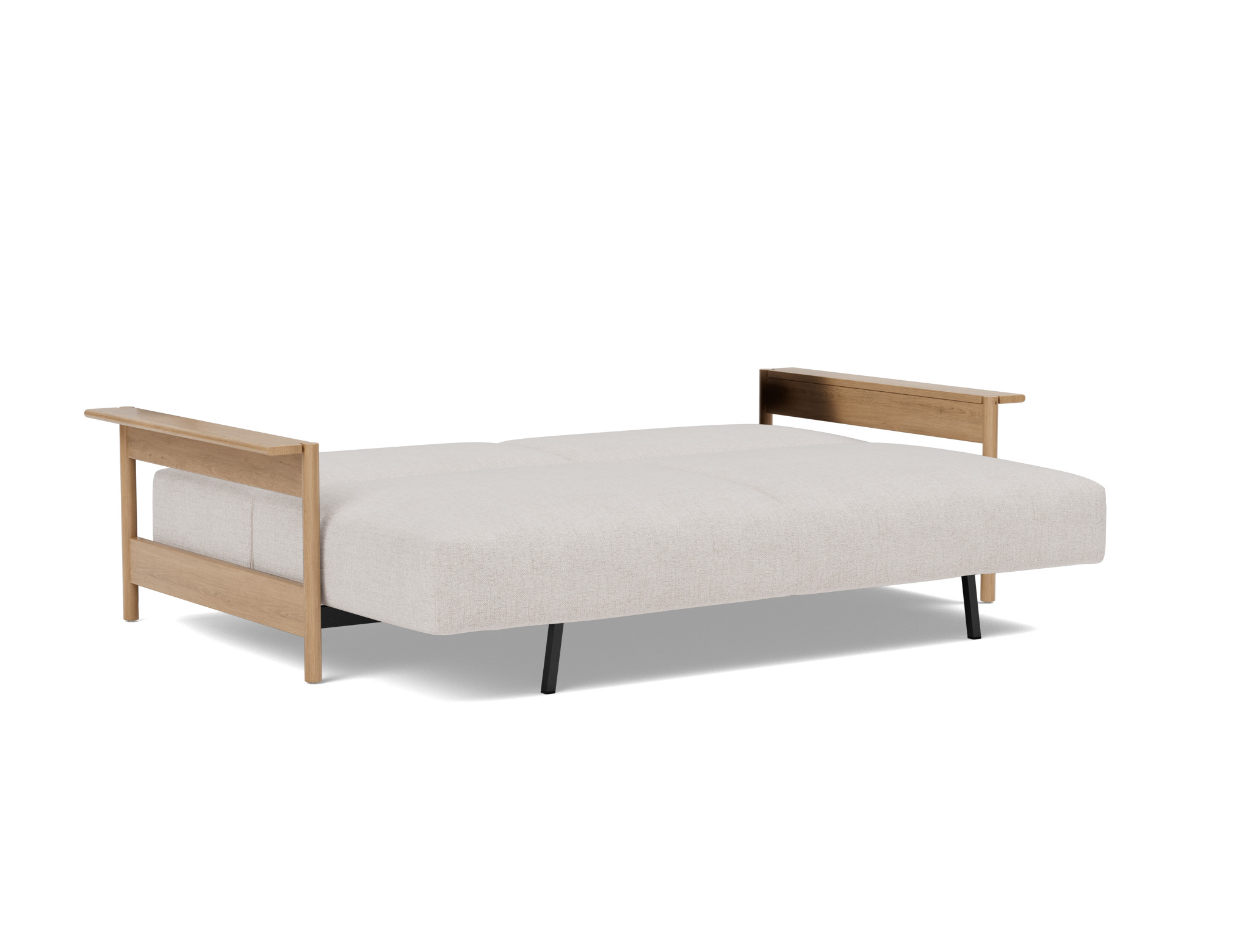 Schlafsofa Malloy Wood Strukturierter Stoff Weda 300-Weda-Sand