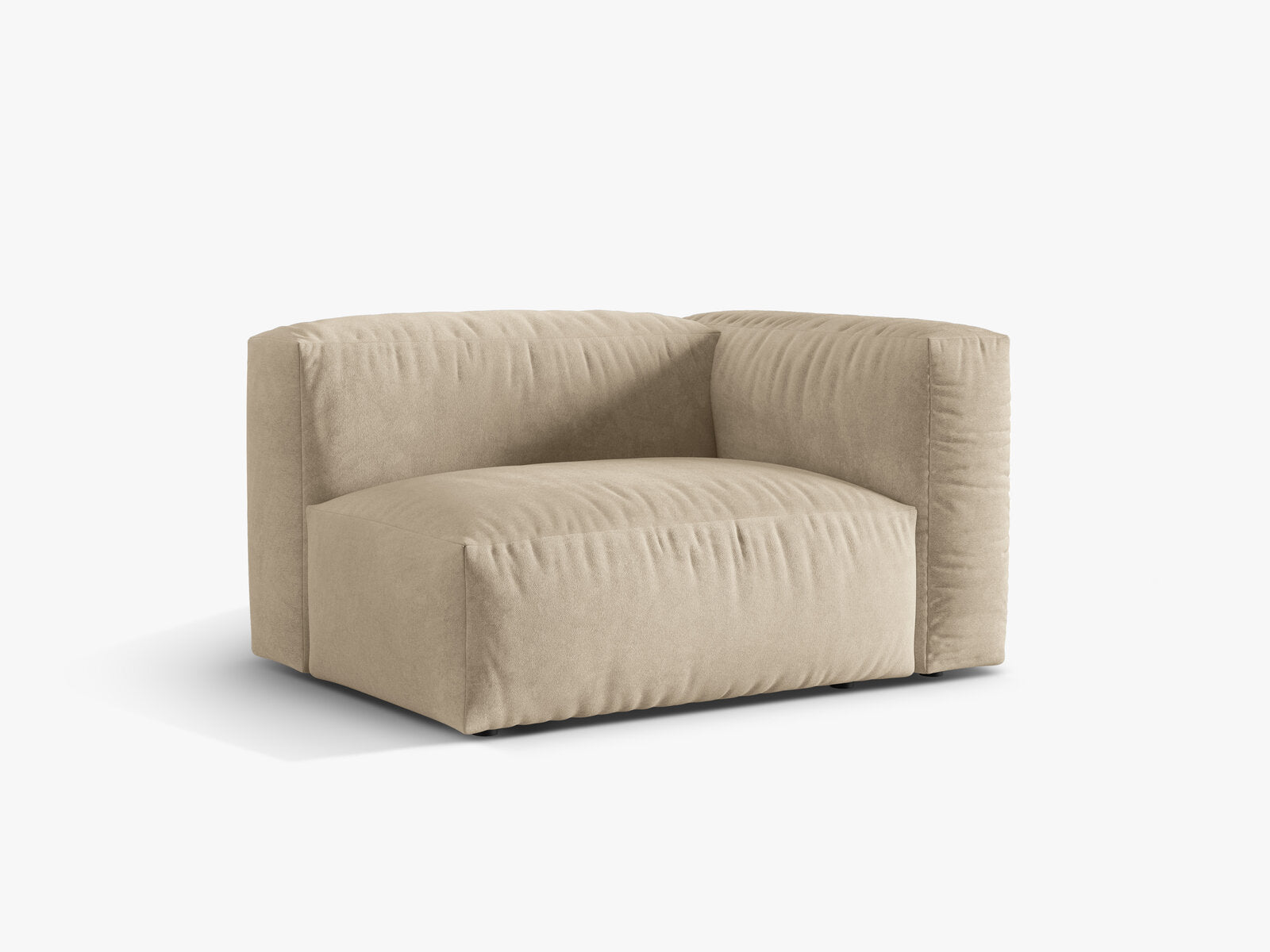 Micadoni Eckmodul Martina 1-Sitzer Rechts Samt Vogue Helles Beige