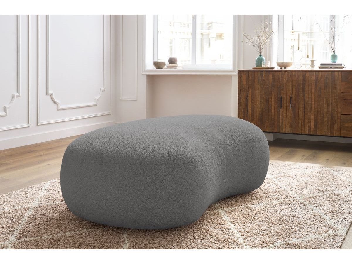 Bobochic Saint-germain Pouf Bouclé-Stoff Hellgrau