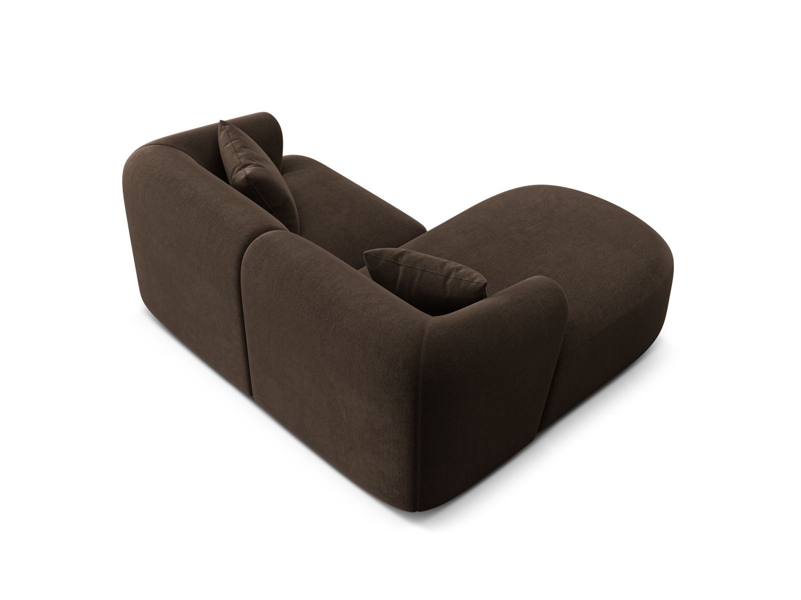 Cosmopolitan Design Ecksofa Campi 3-Sitzer Samt Vogue Schokolade Links