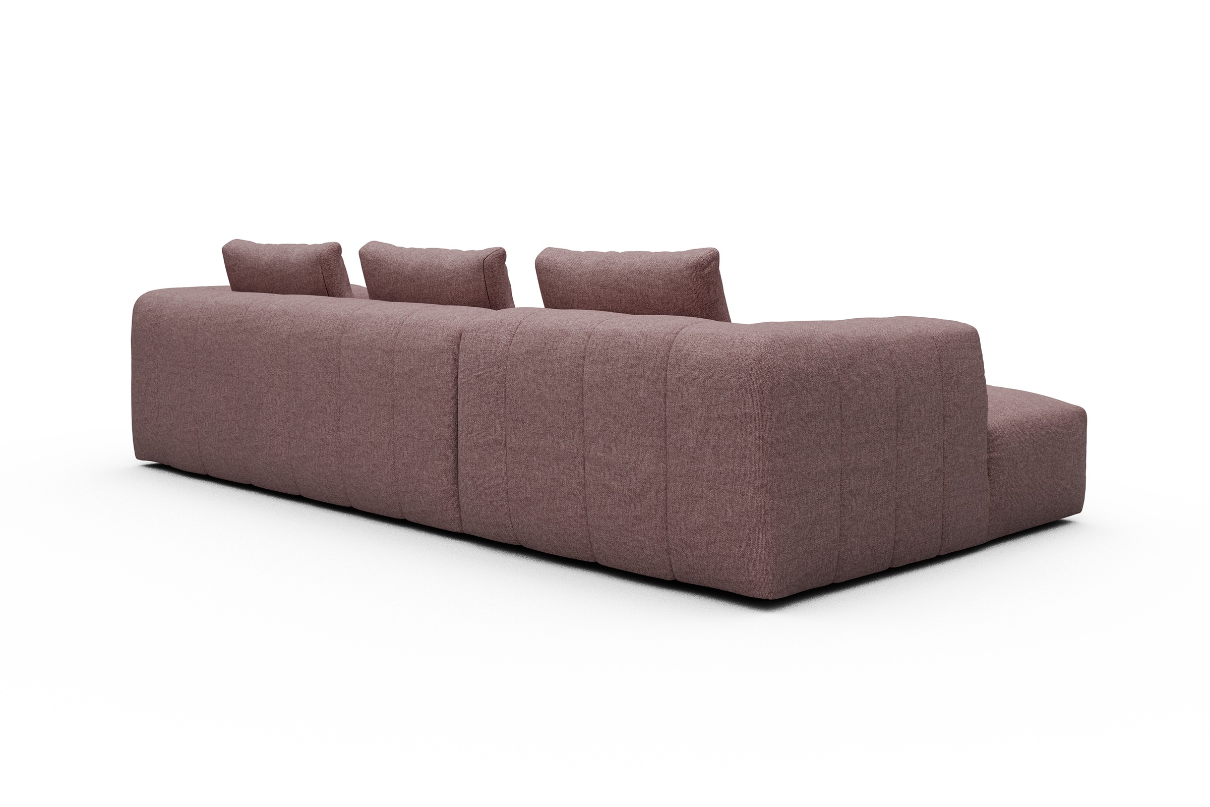 Ecksofa Hugo 2,5-Sitzer Armlehne rechts mit Chaiselongue Sama-Flamingo