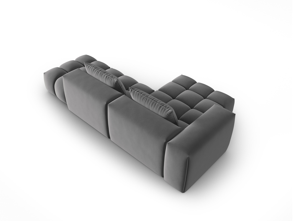 Cosmopolitan Design Ecksofa Verona 4-Sitzer offen Samt Casino Anthrazit Links