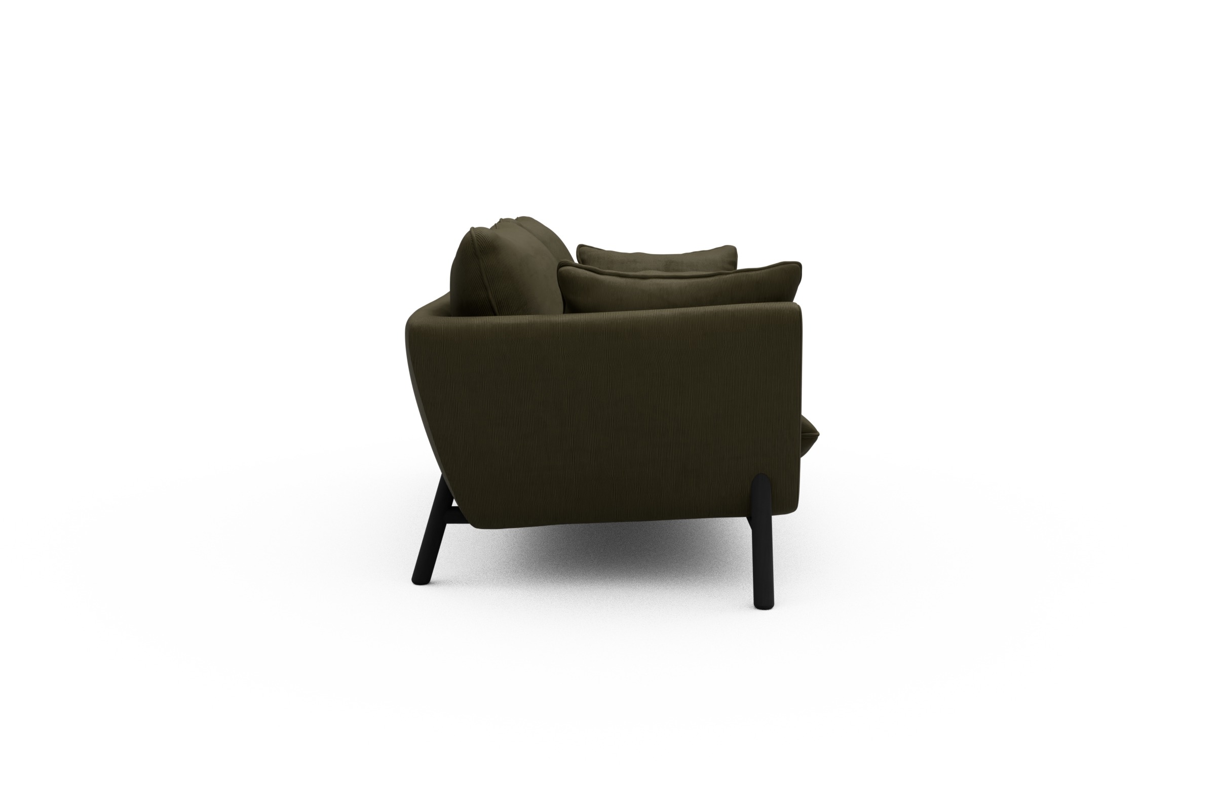 Sofa Emil 2-Sitzer Beinfarbe Eiche Schwarz Cordufine-Pine-Green