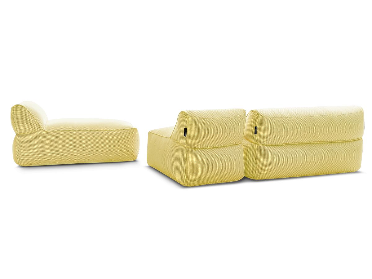 Bobochic Riviera Gartensofa 4-Sitzer Melange-Stoff Gelb