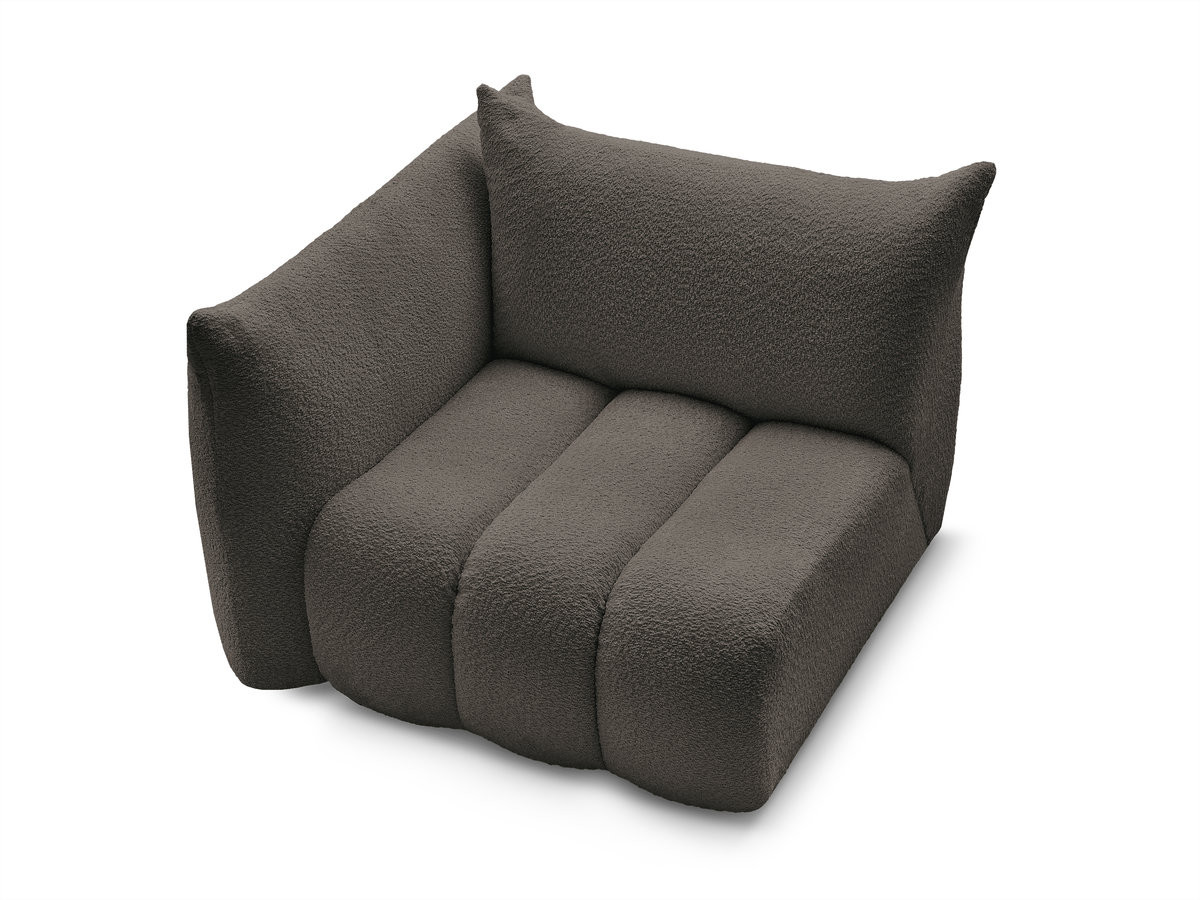 Bobochic Azra Sofamodul 1-Sitzer 117 × 112 cm Bouclé-Stoff Braun Ecke links