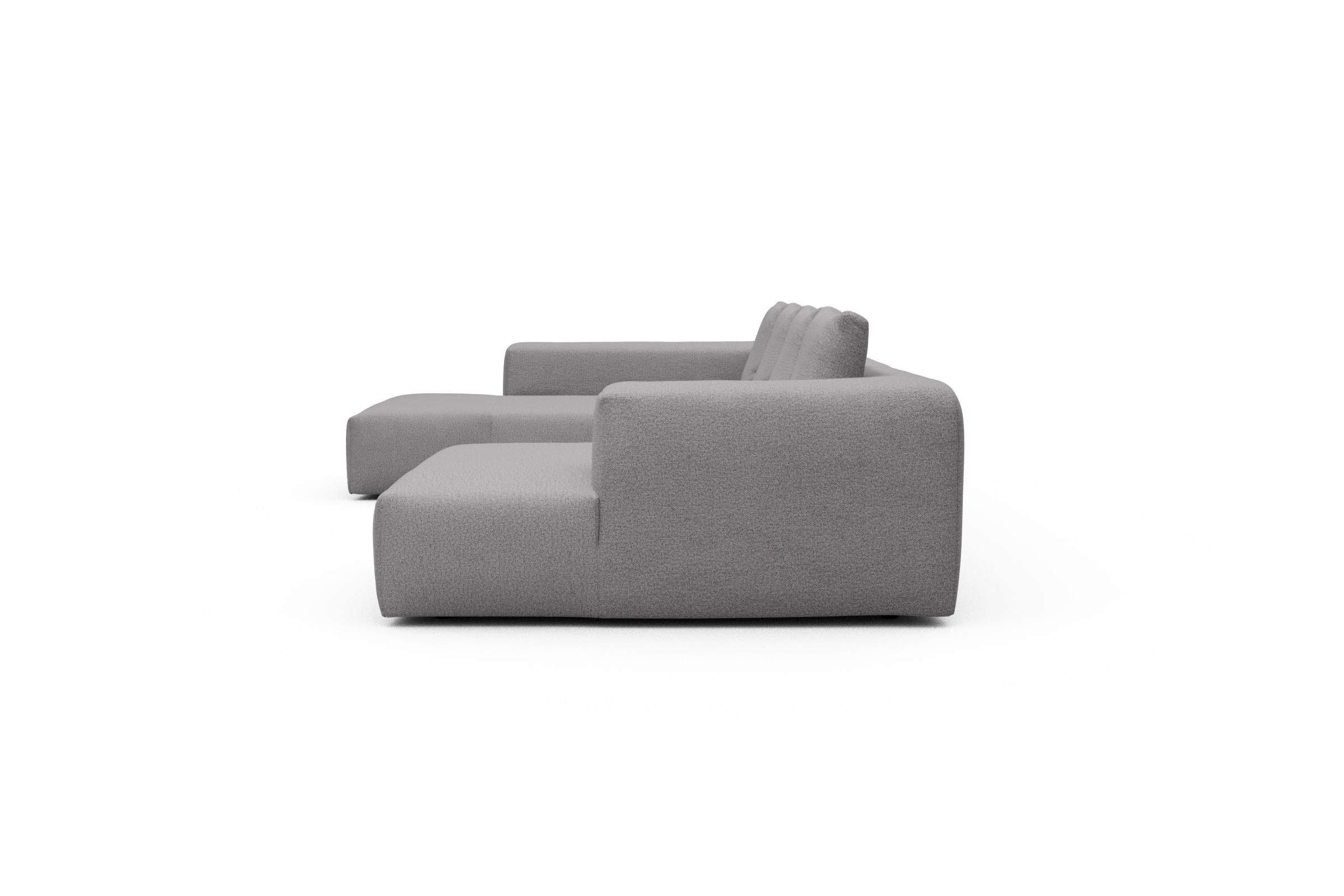 Wohnlandschaft Fred Relax-Ecke links mit 2-Sitzer und Chaiselongue rechts Sama-Grey