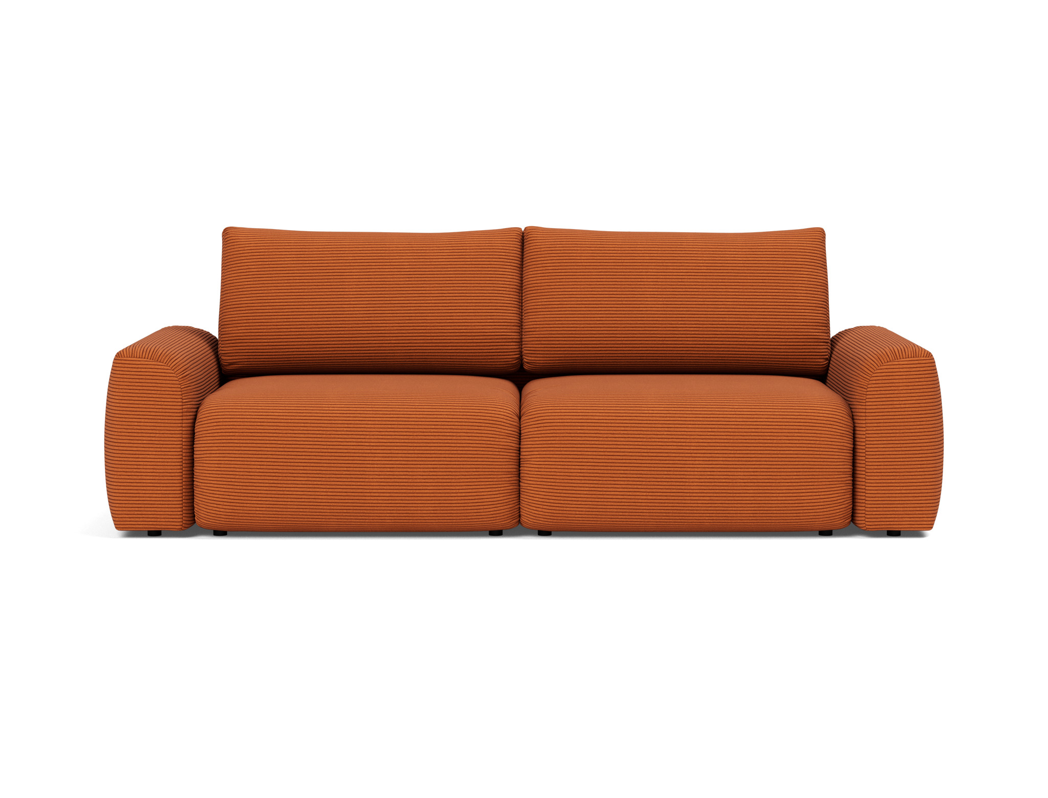 Schlafsofa Norum mit Chunky-Armlehnen Kord Corduroy 595-Burnt-Orange