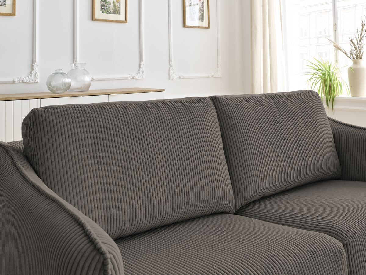 Bobochic Lenny Schlafsofa 3-Sitzer Cordsamt Taupe