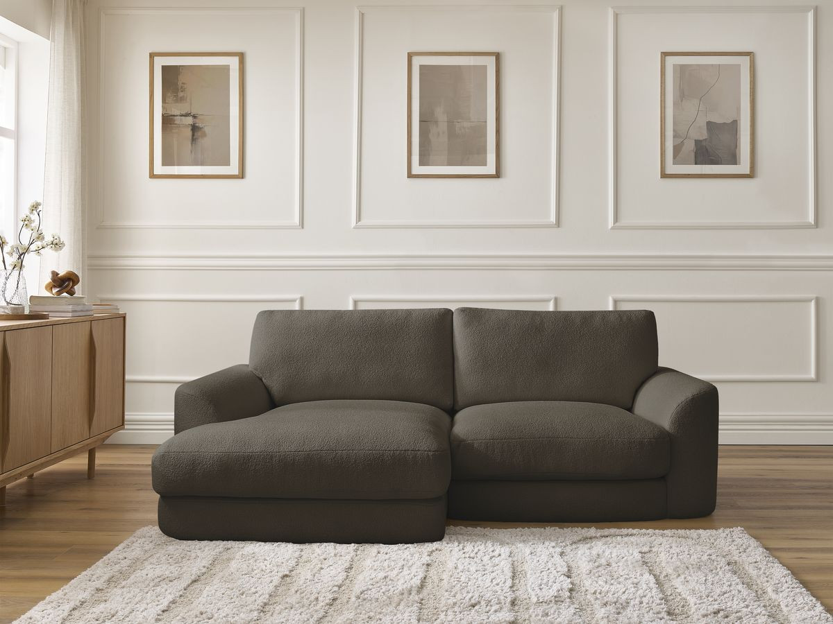 Bobochic Leonore Ecksofa Bouclé-Stoff Braun Ecke links