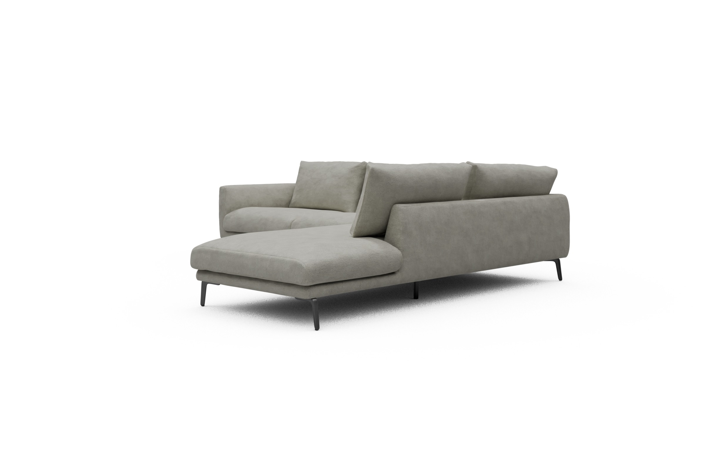 Ecksofa Karl Relax-Ecke rechts mit 2,5-Sitzer Carreno-Moon-Stone-White
