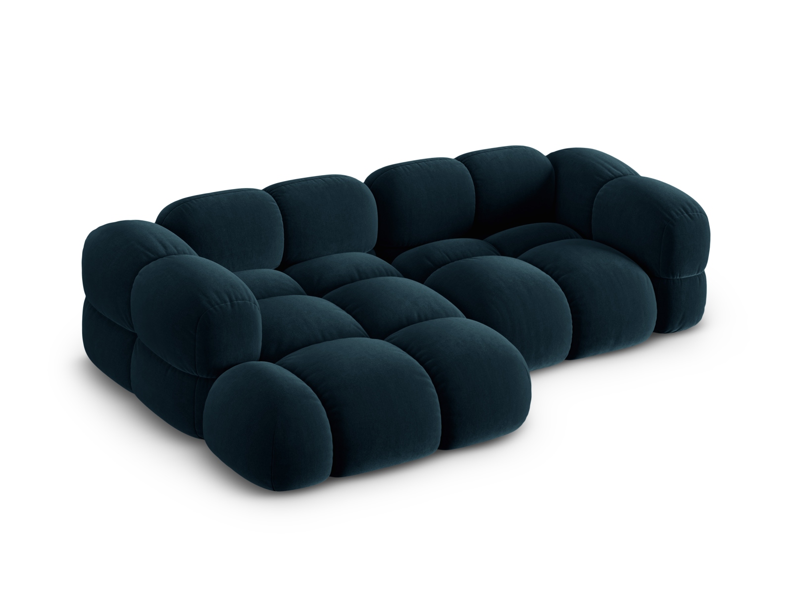 Cosmopolitan Design Ecksofa Loretto 3-Sitzer Samt Vogue Tiefes Petrol Links