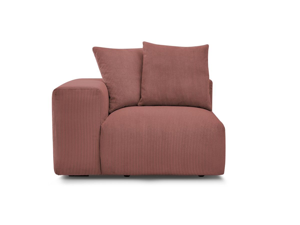 Bobochic Voltaire Sofamodul 1-Sitzer 130 × 100 cm Cordsamt Rosa Ecke links