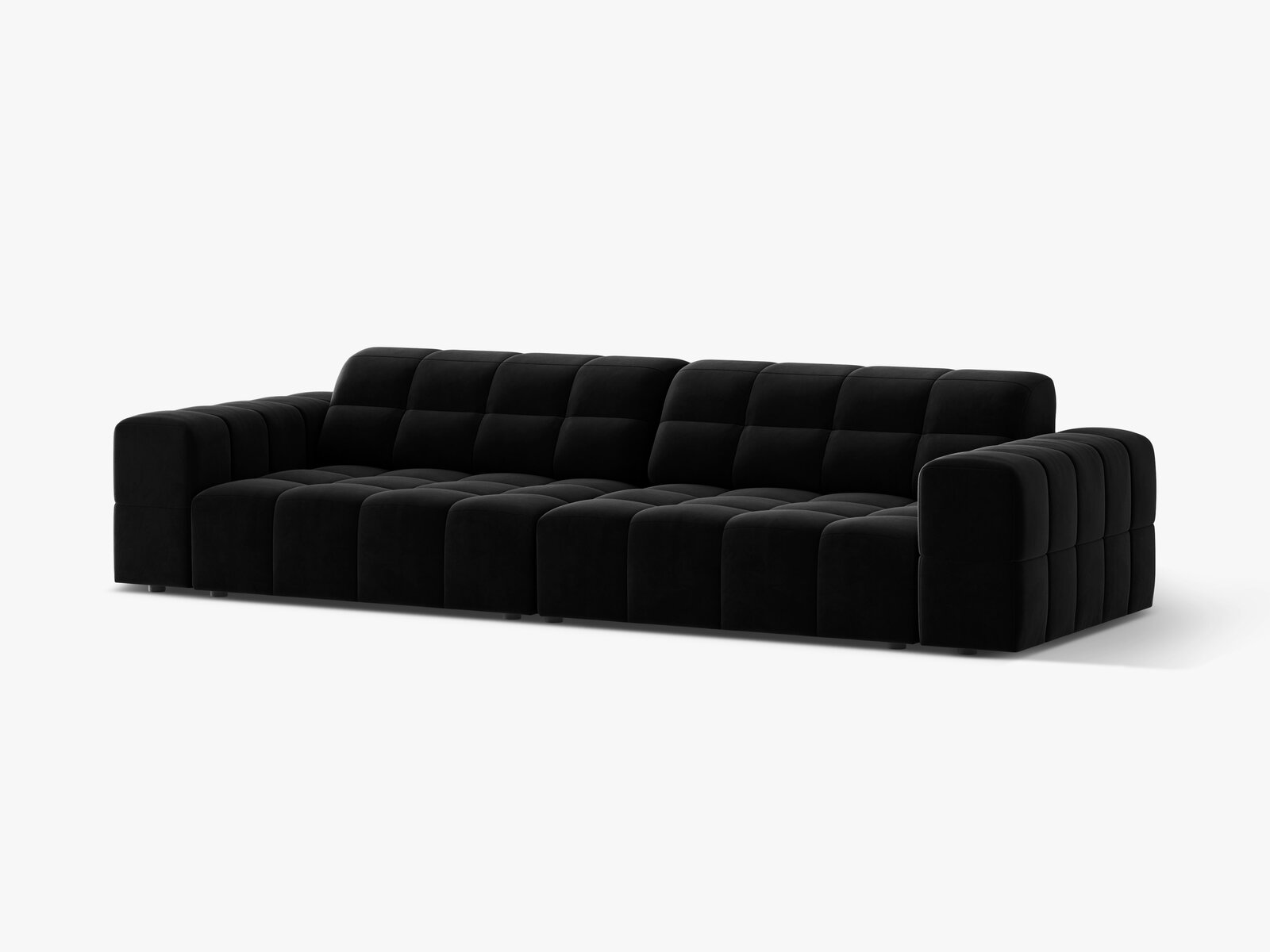 Micadoni Sofa Jennifer 4-Sitzer Samt Venus Schwarz