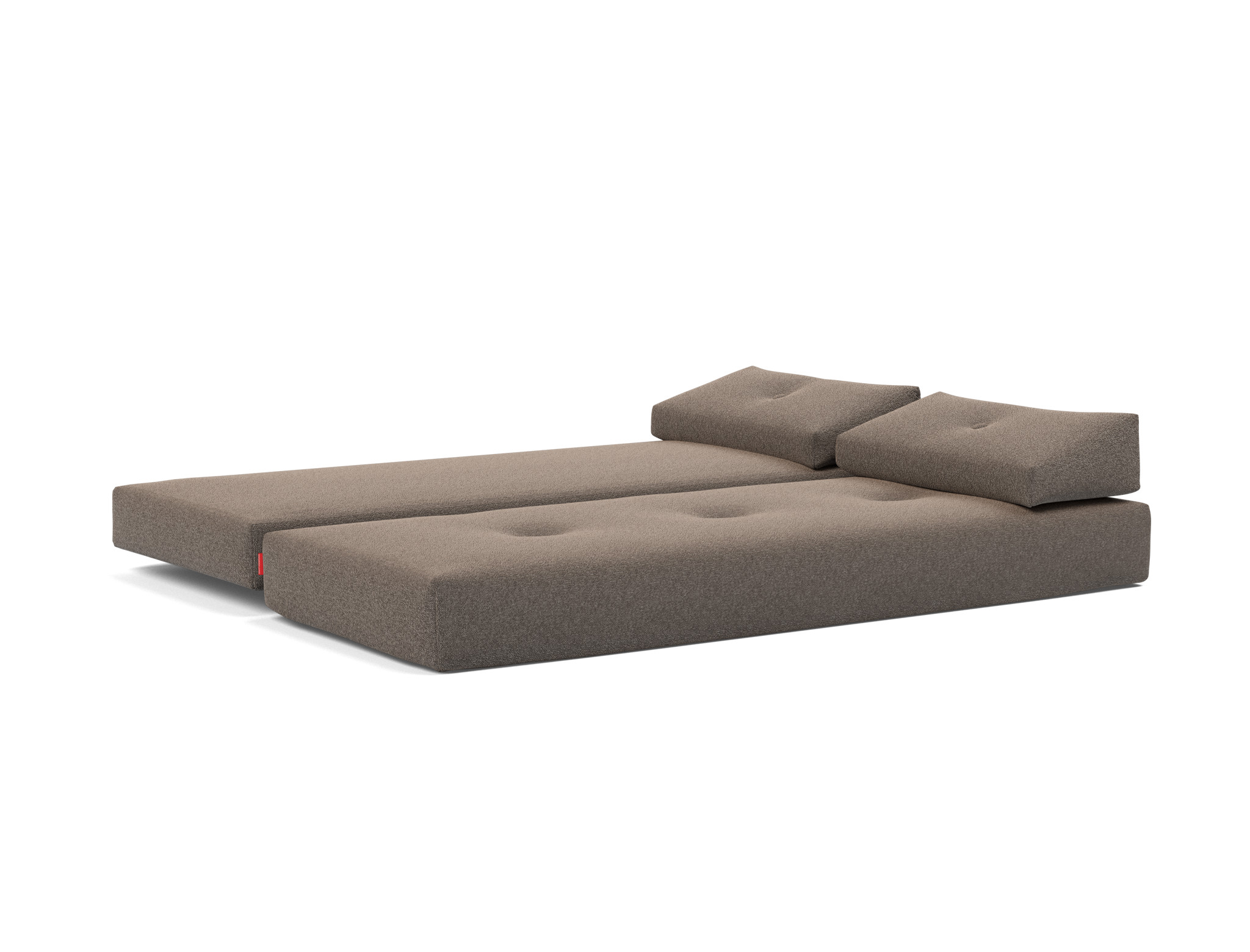 Tagesbett Sigmund Boucle Skandi 530-Taupe Beine Drip Eiche
