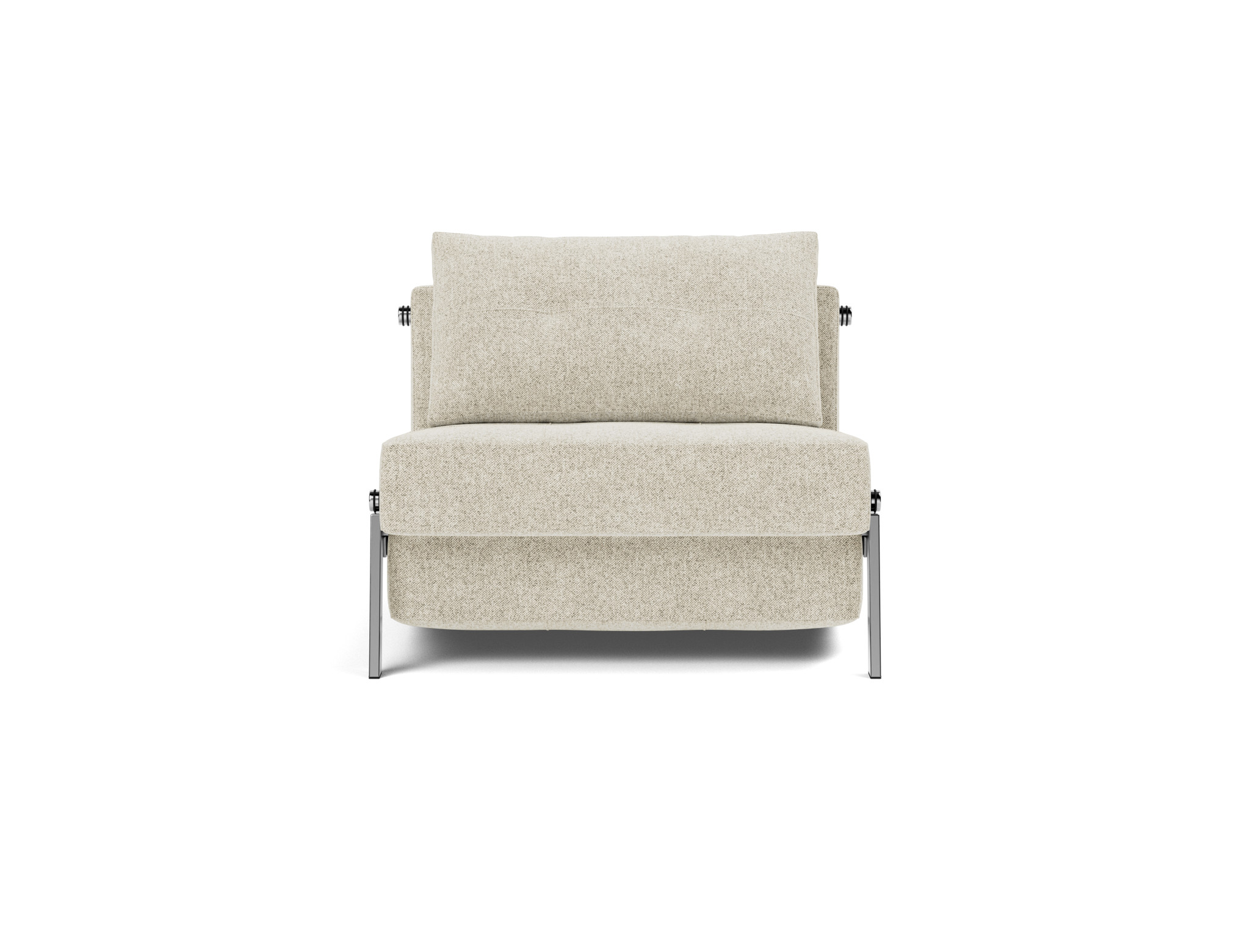 Schlafsessel Cubed 90 Strukturierter Stoff Taura 357-Off-White Beine Chrom