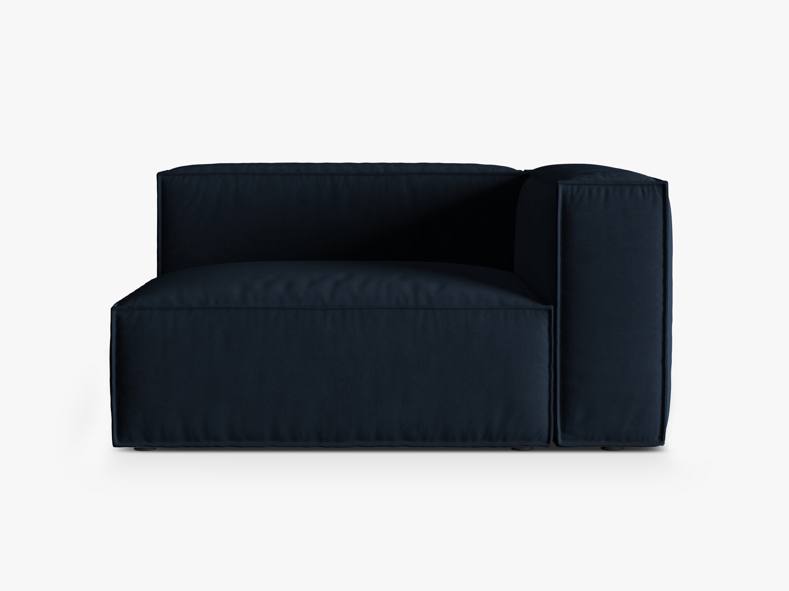 Micadoni Eckmodul Nuria 2-Sitzer Samt Paris Dunkelblau Rechts