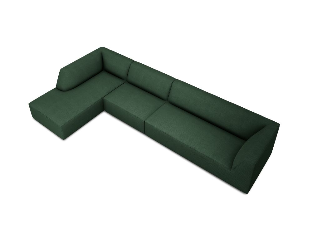 Cosmopolitan Design Ecksofa Siena 5-Sitzer Strukturierter Stoff Ottawa Grün Links