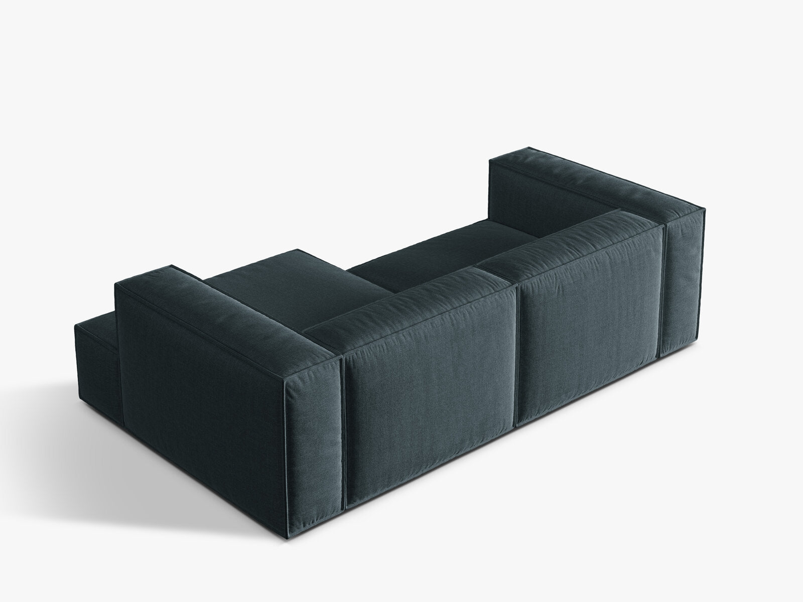 Micadoni Ecksofa Nuria 3-Sitzer Rechts Strukturierter Stoff Dunkel Petrol