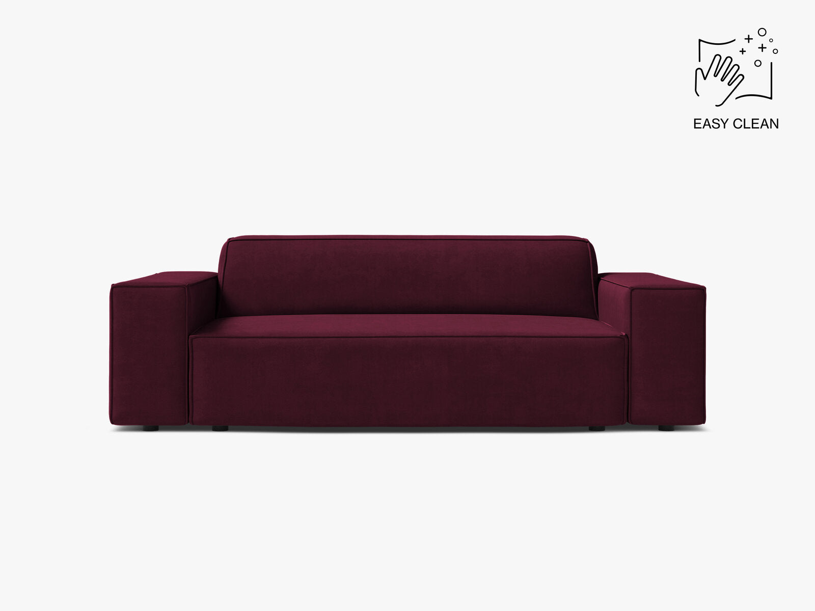 Micadoni Jodie Sofa 2-Sitzer Samt Venus Burgundfarben