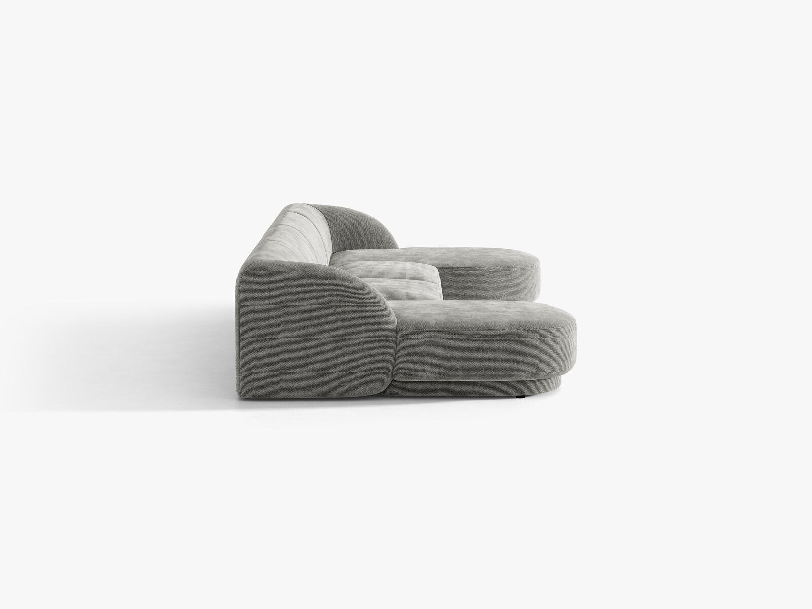 Micadoni Panorama-Sofa Miley 5-Sitzer Chenille Eden Hellgrau