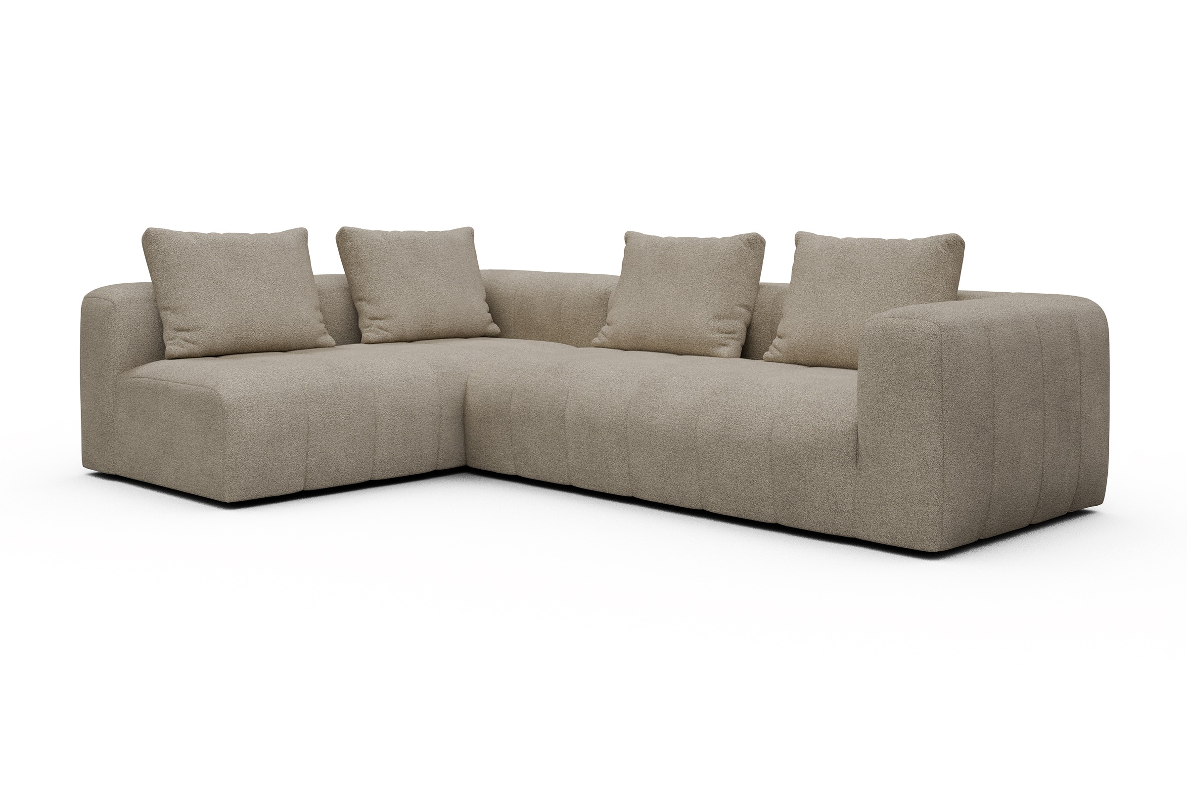 Ecksofa Hugo 2x 2,5-Sitzer Armlehne rechts Boucle-Belge